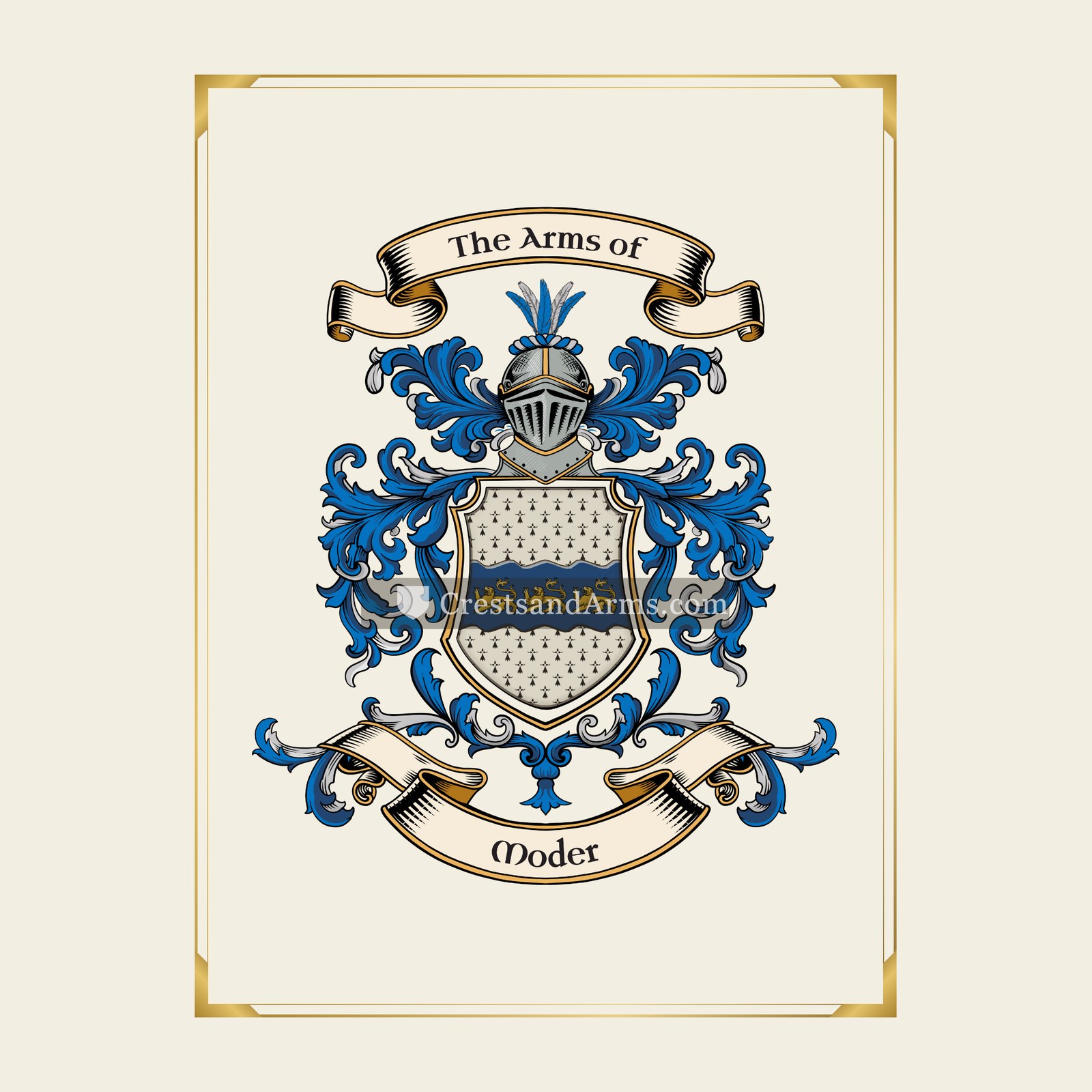 With gold border