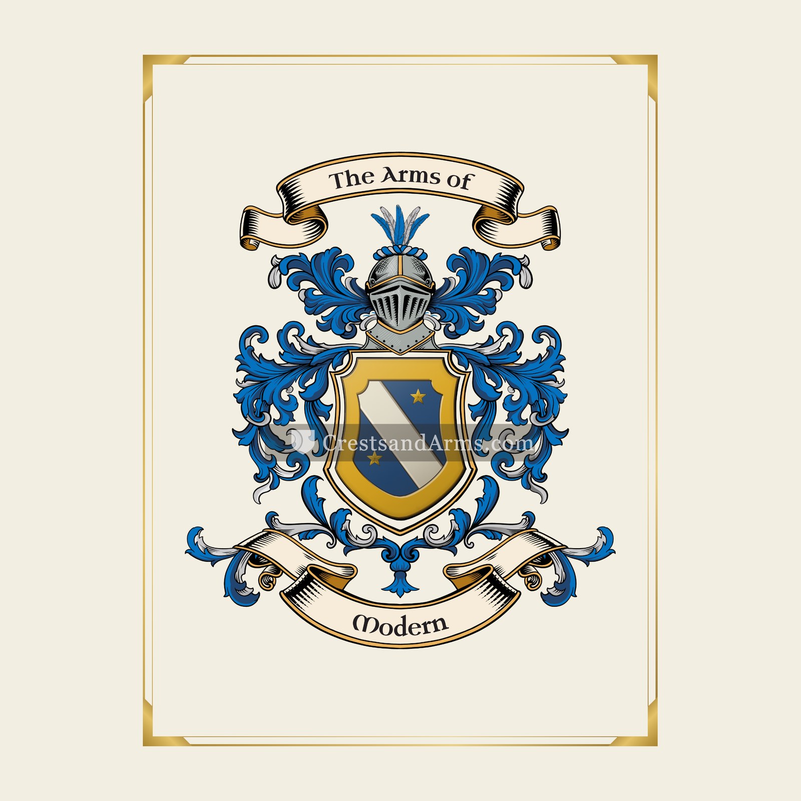 With gold border