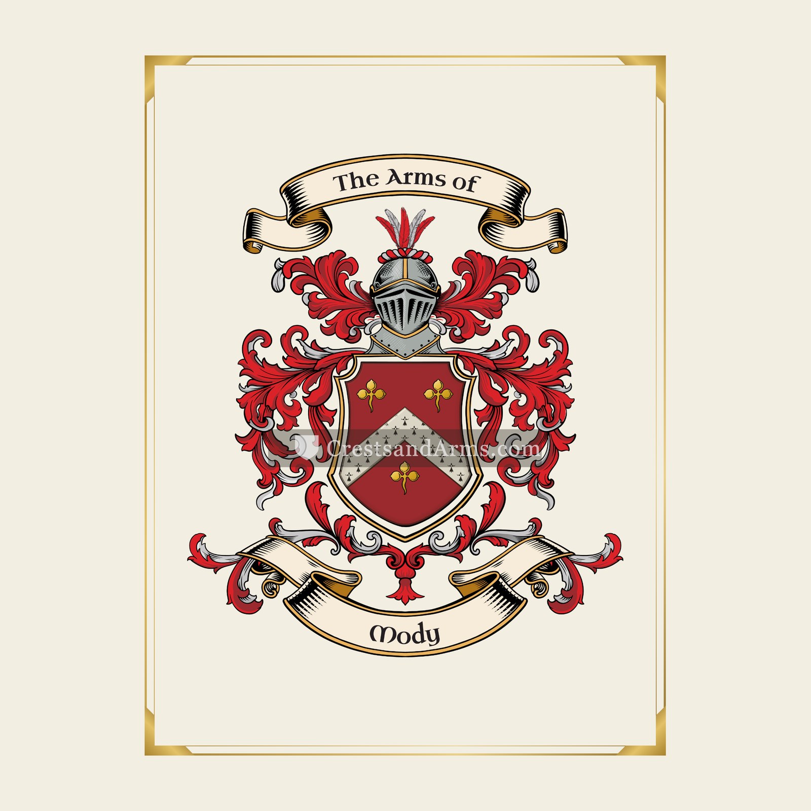 With gold border