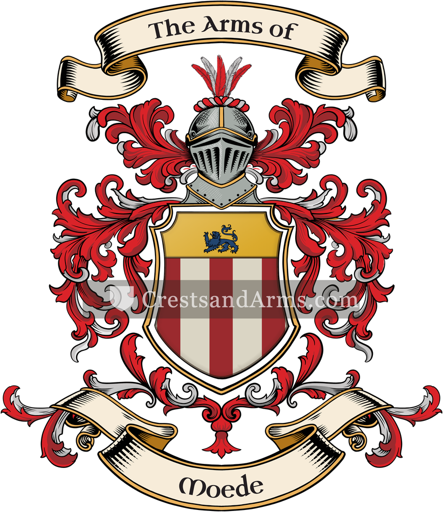 The Moede coat of arms, drawn from the recorded blazon