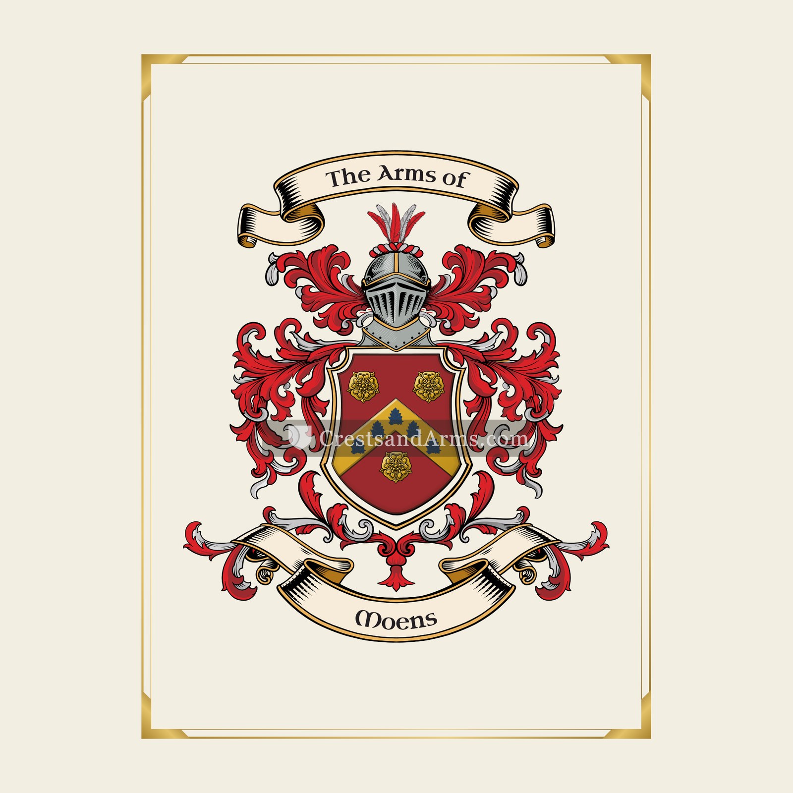 With gold border
