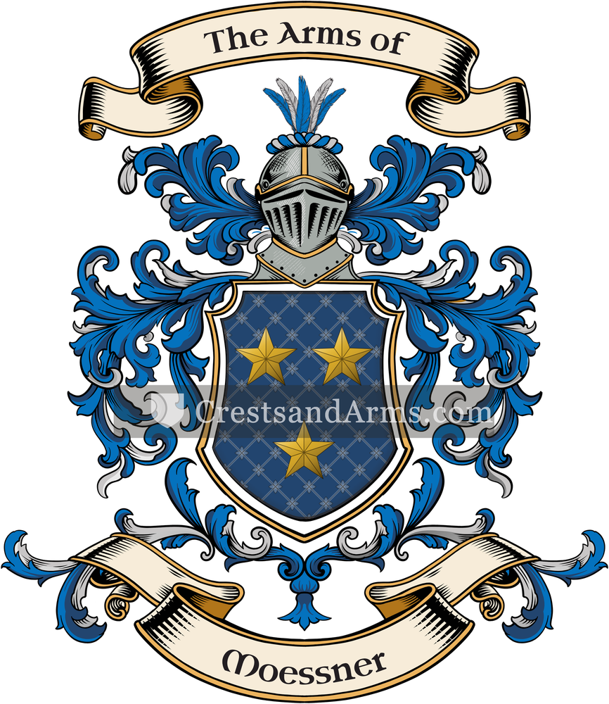 The Moessner coat of arms, drawn from the recorded blazon