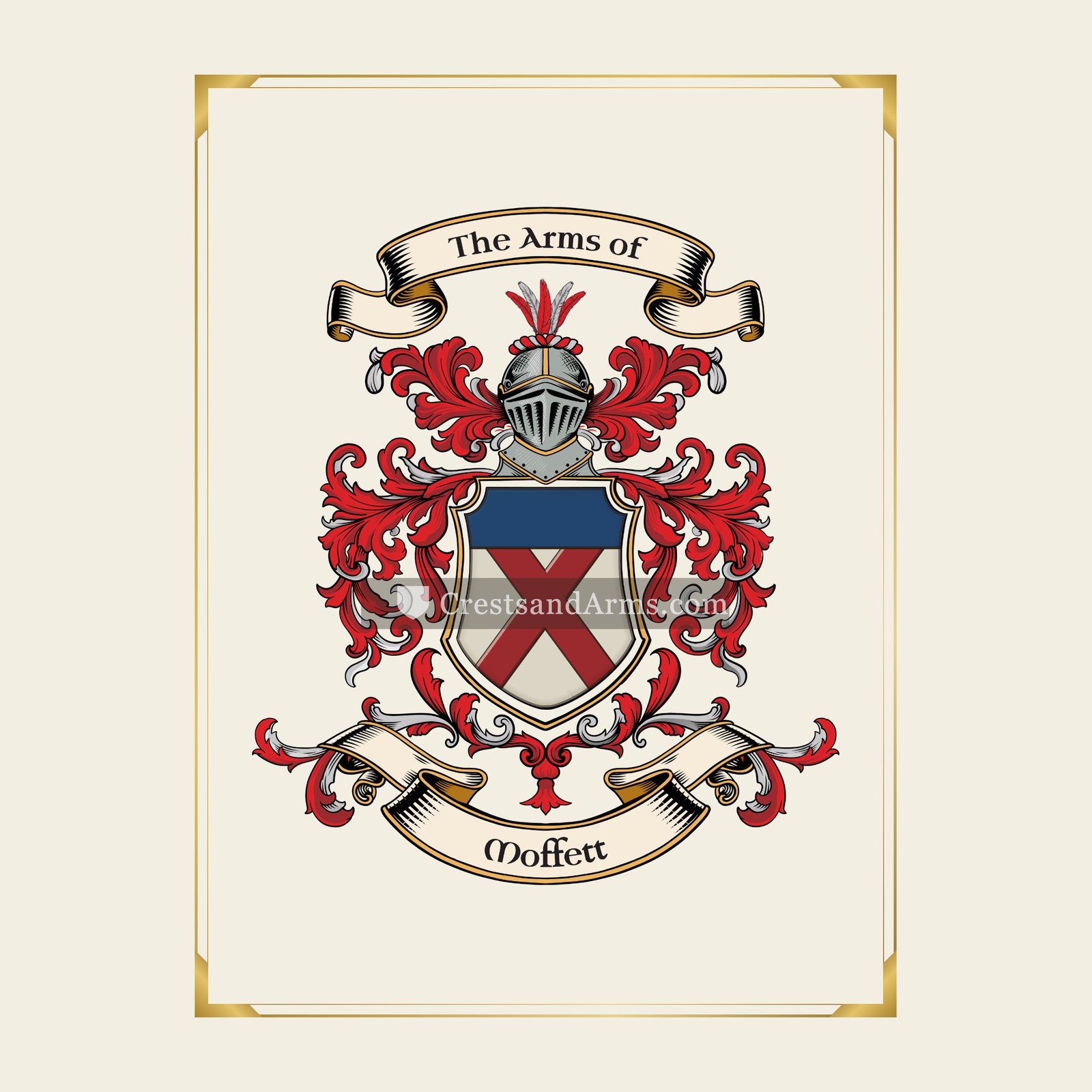 With gold border