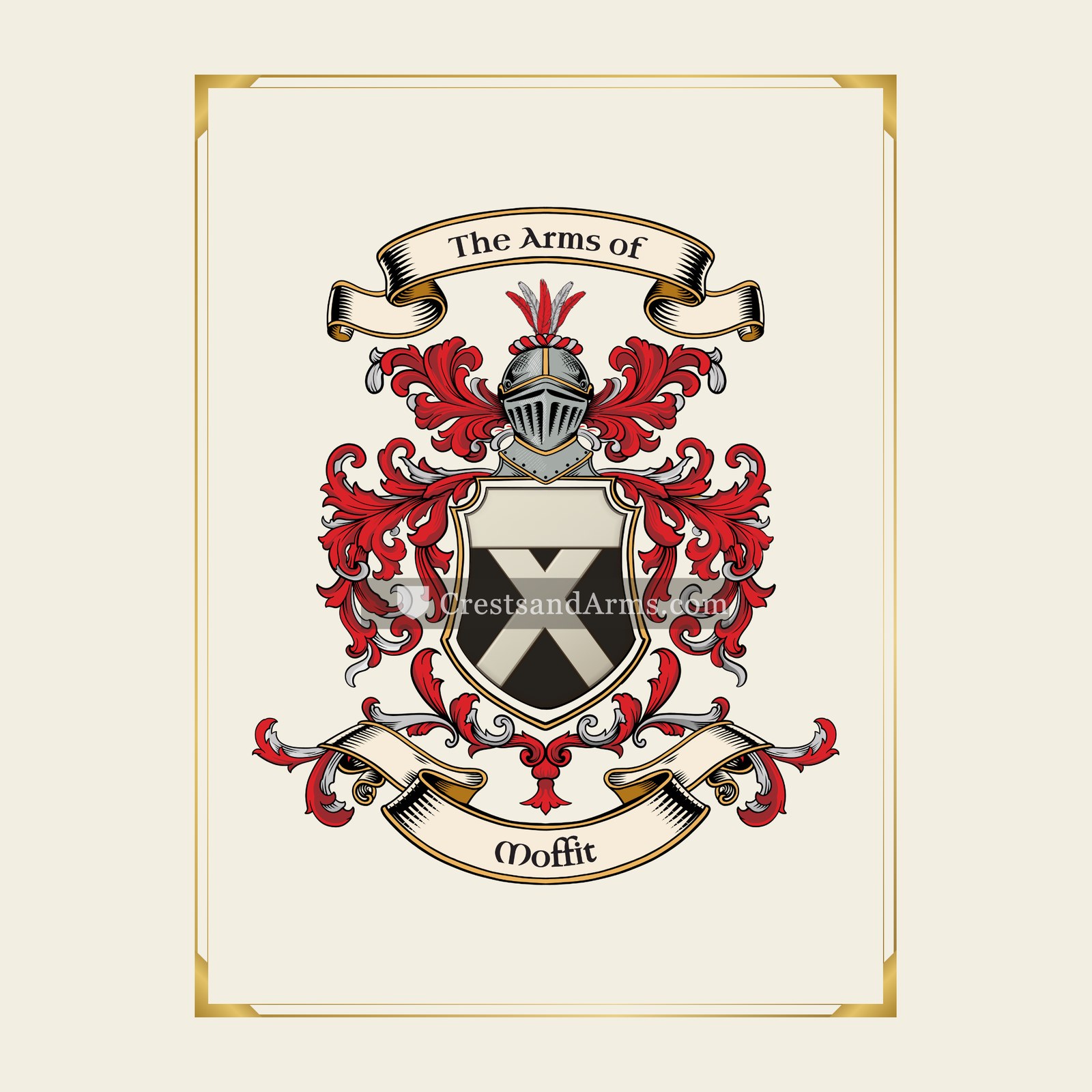 With gold border