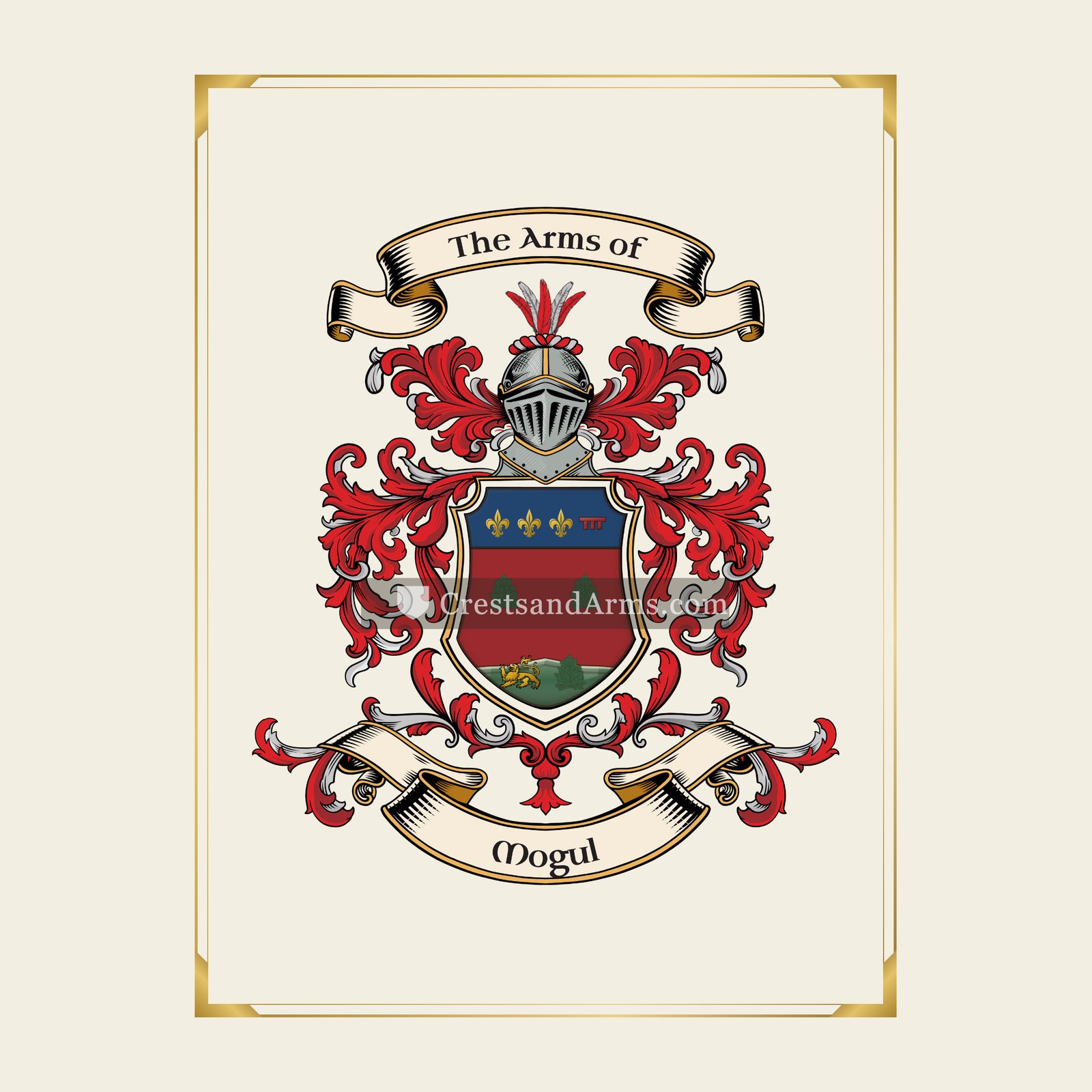 With gold border