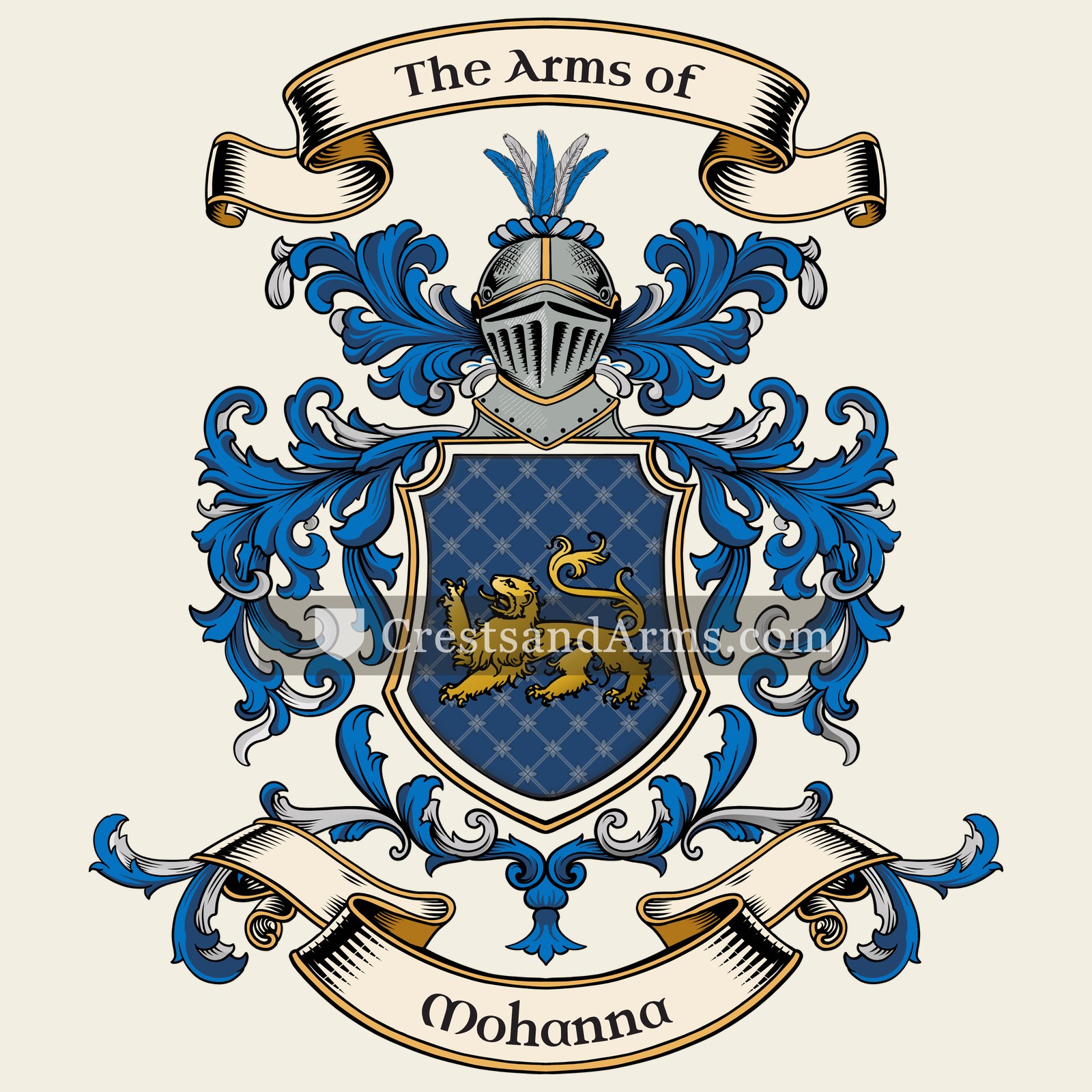 The Mohanna coat of arms, drawn from the recorded blazon