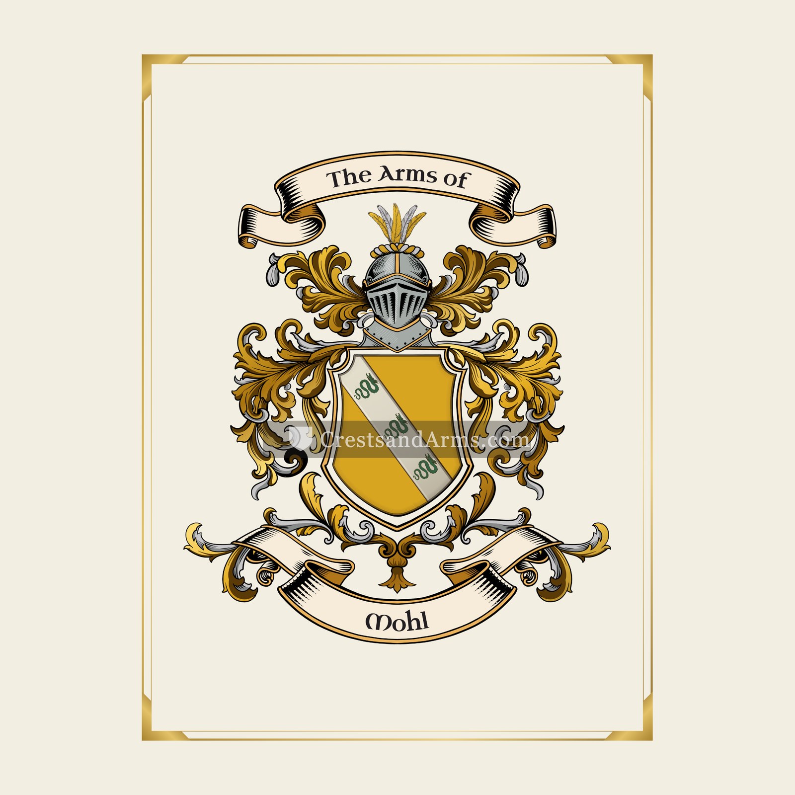 With gold border