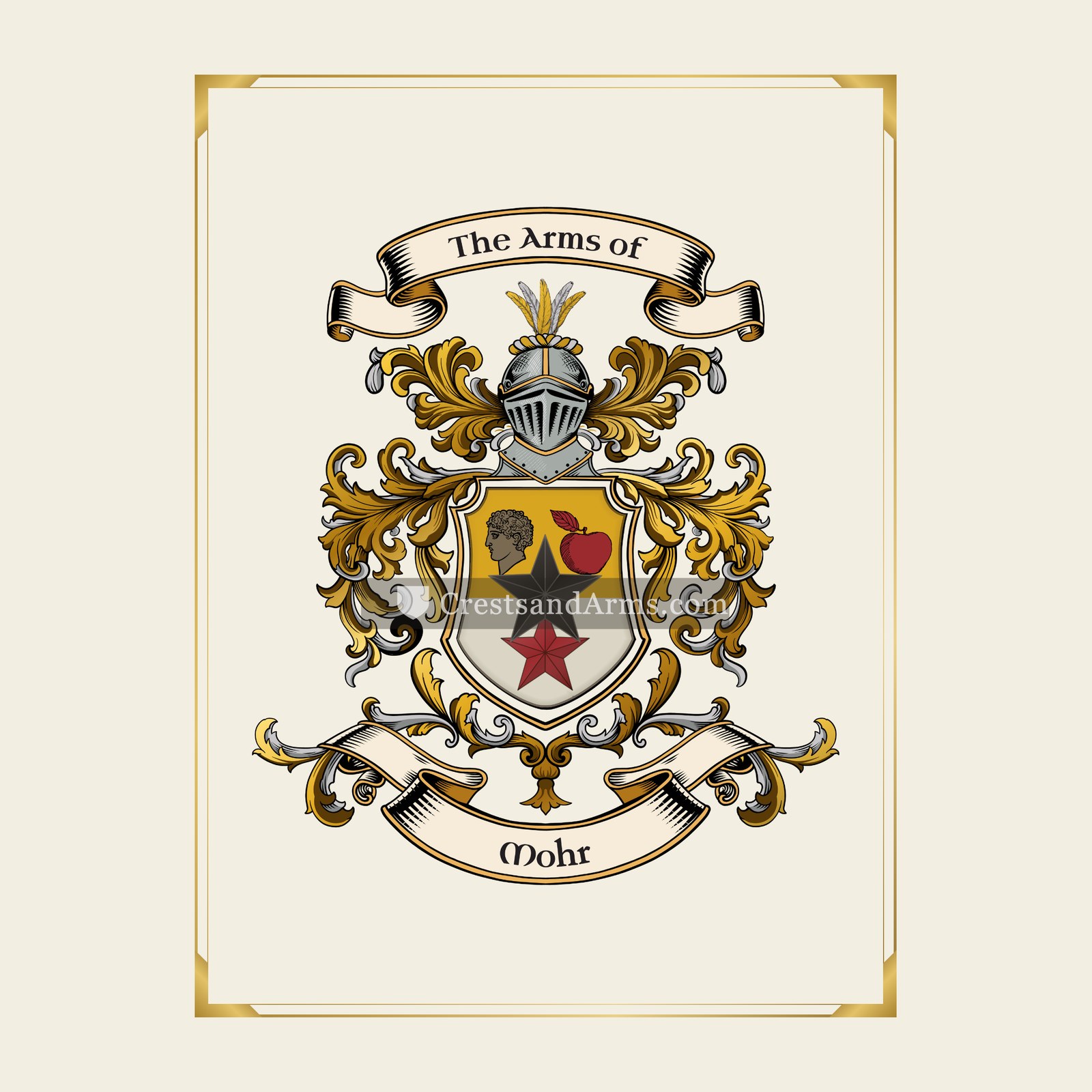 With gold border