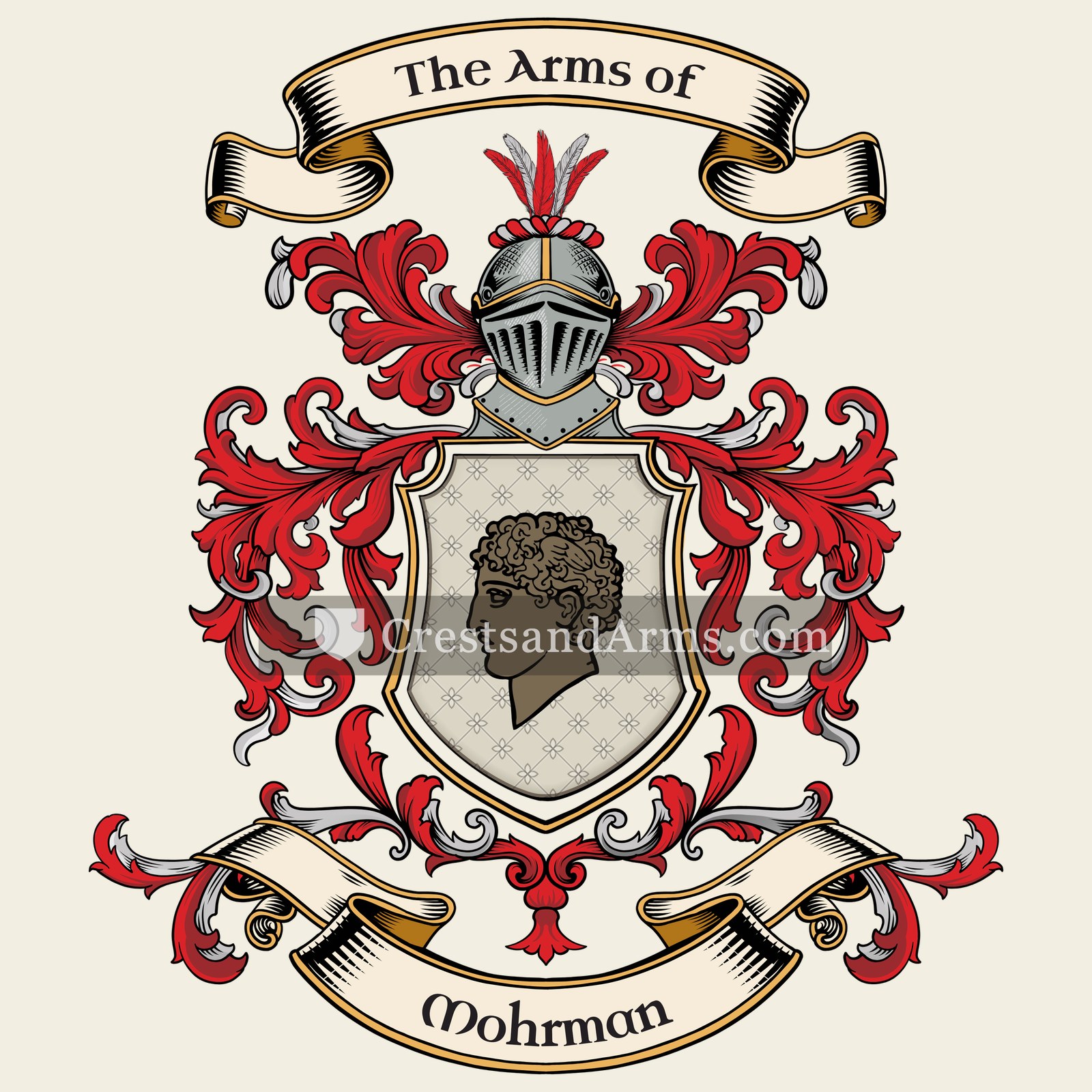 The Mohrman coat of arms, drawn from the recorded blazon