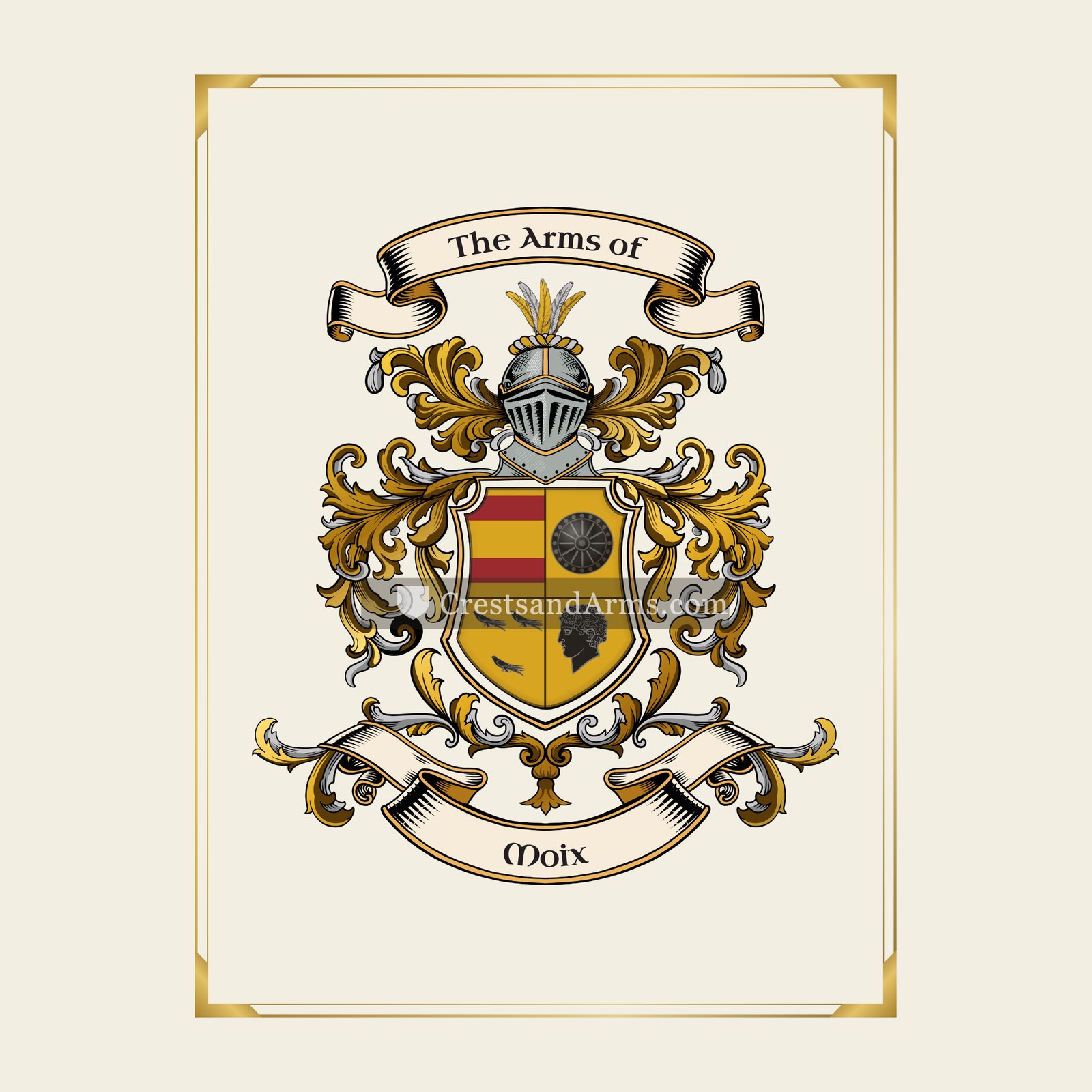 With gold border