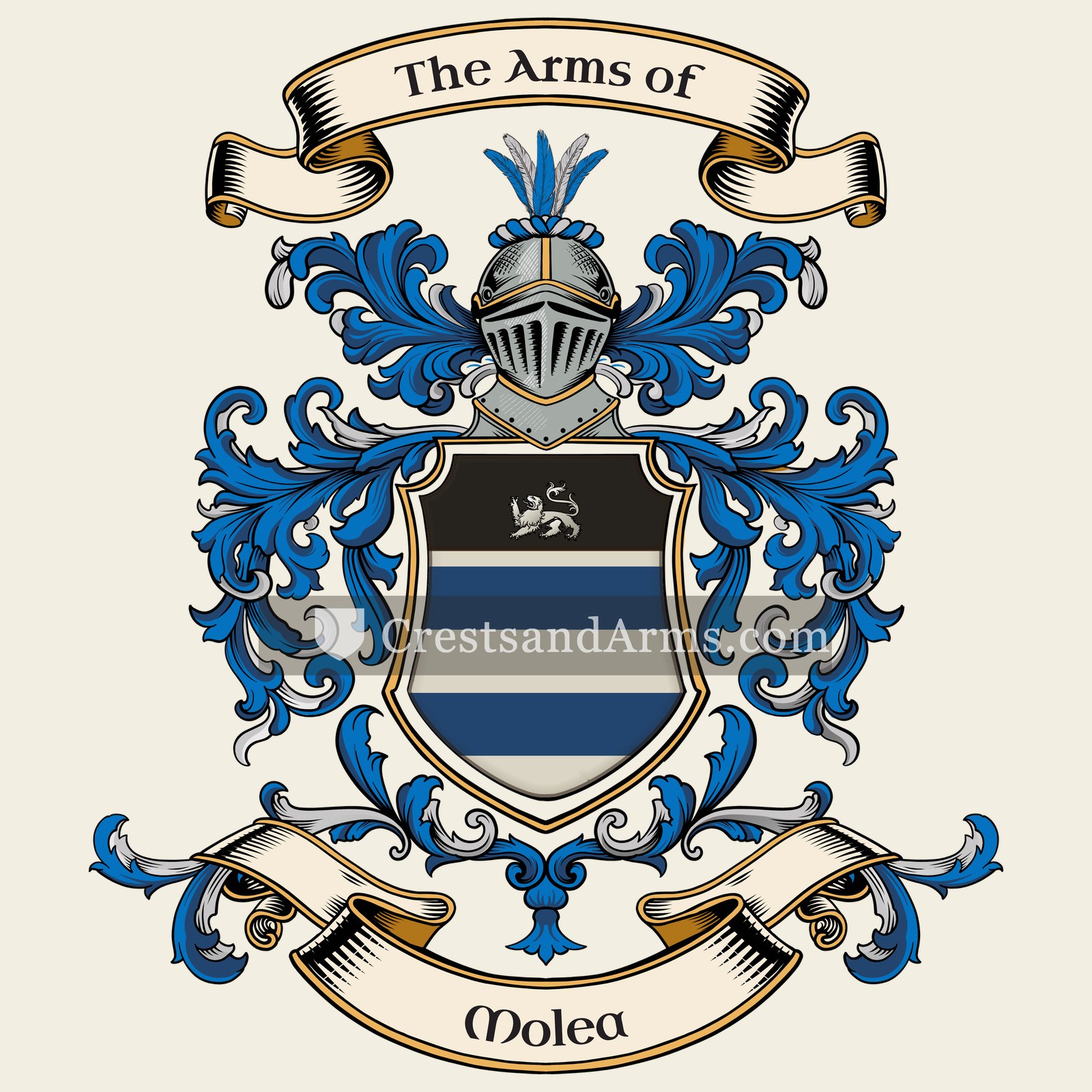 The Molea coat of arms, drawn from the recorded blazon