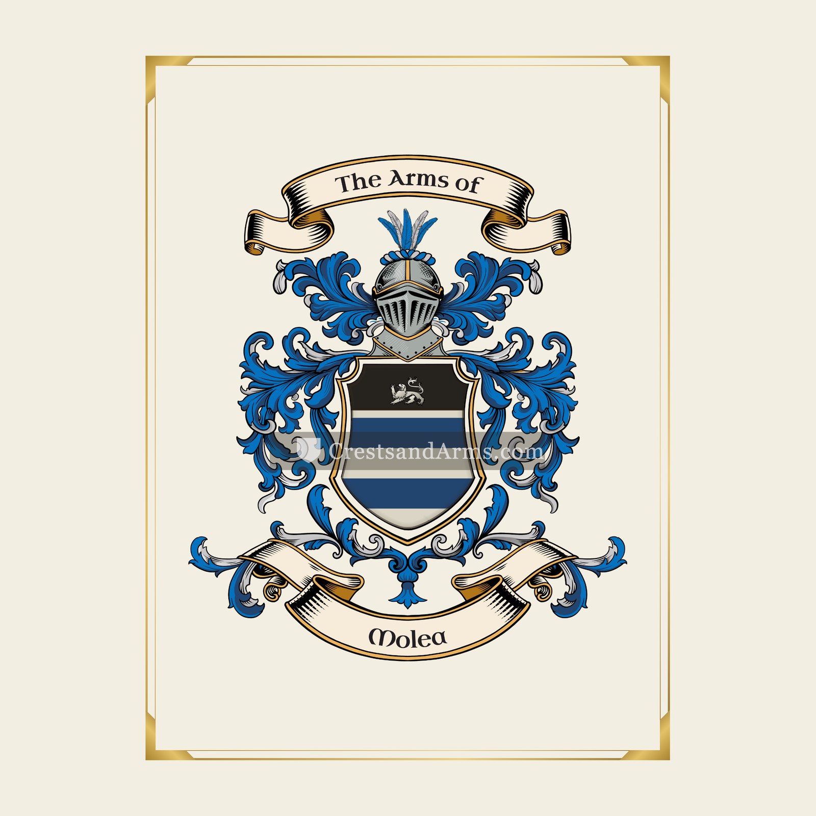 With gold border