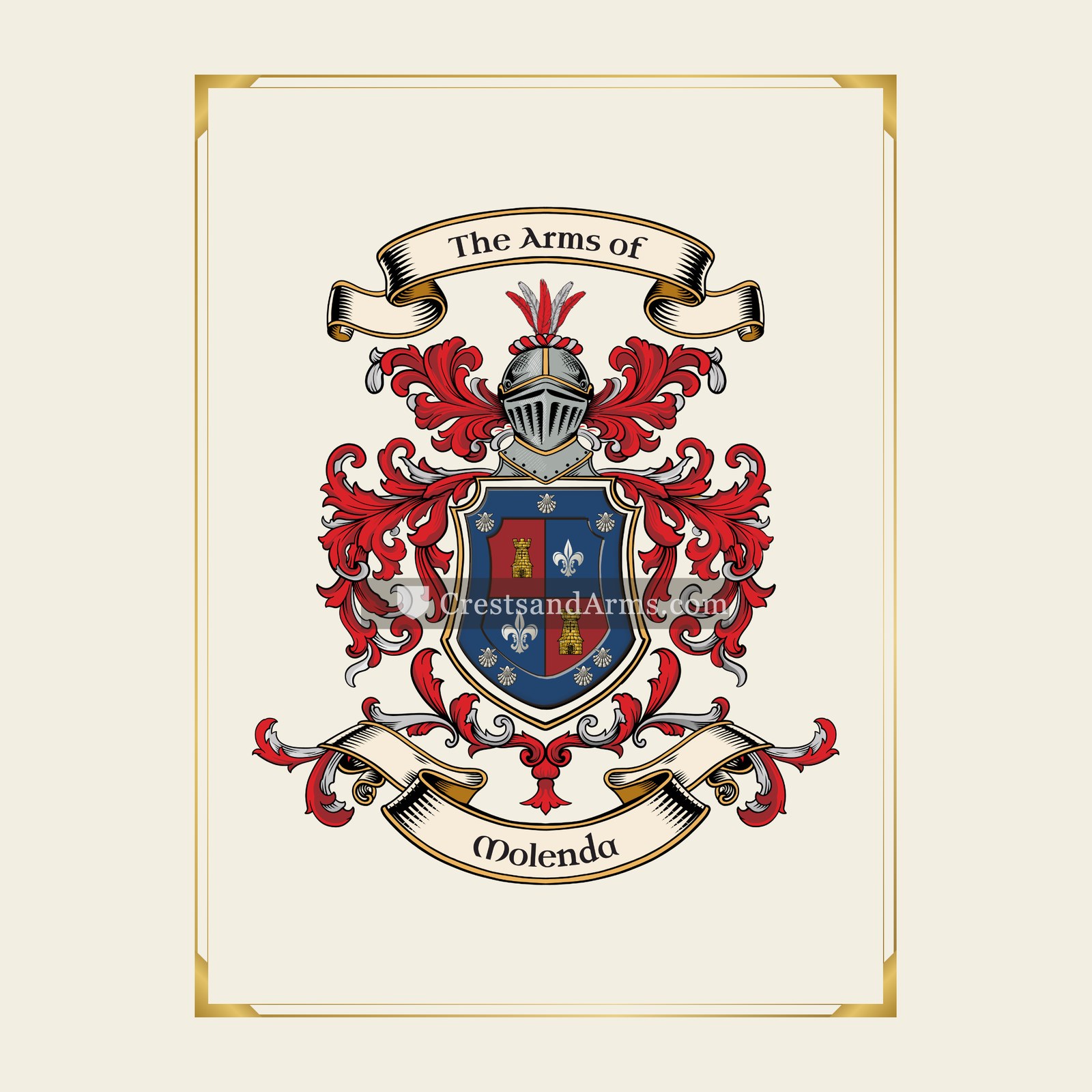 With gold border