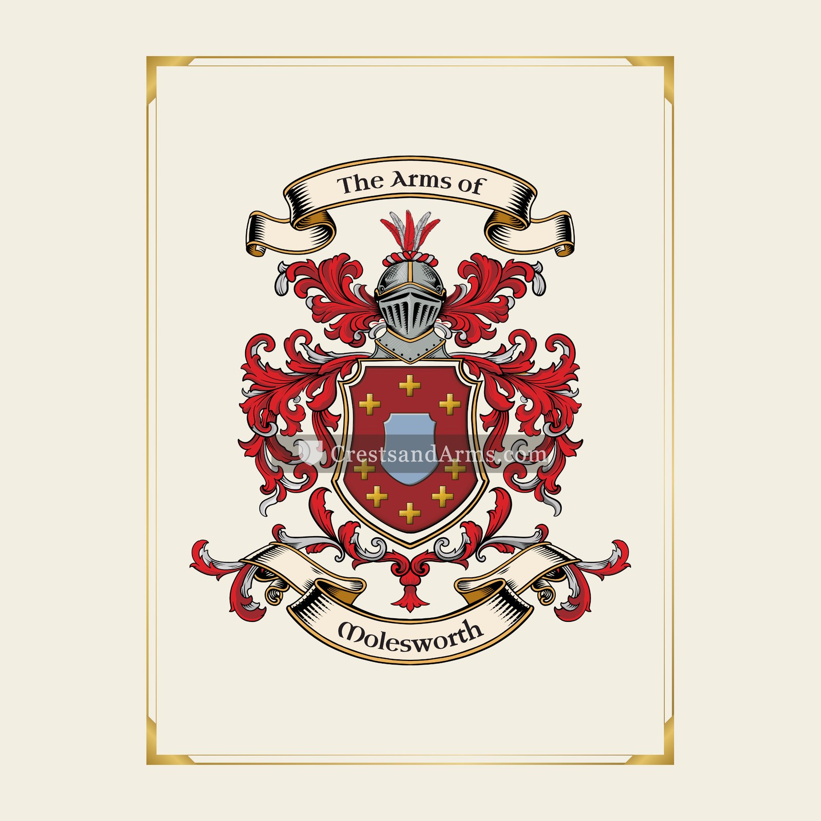 With gold border