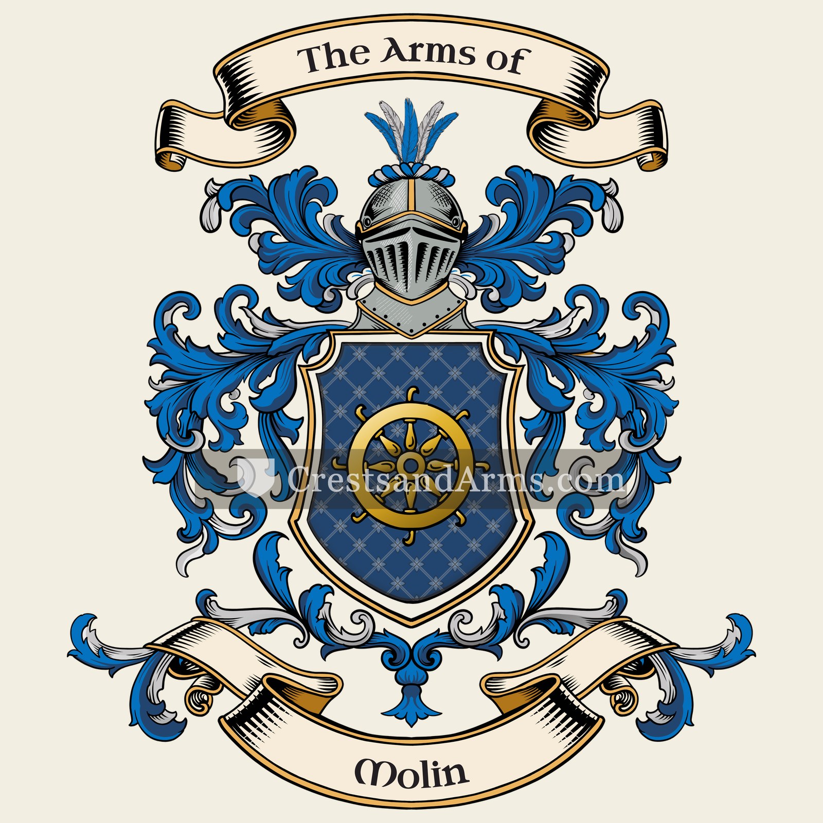 The Molin coat of arms, drawn from the recorded blazon