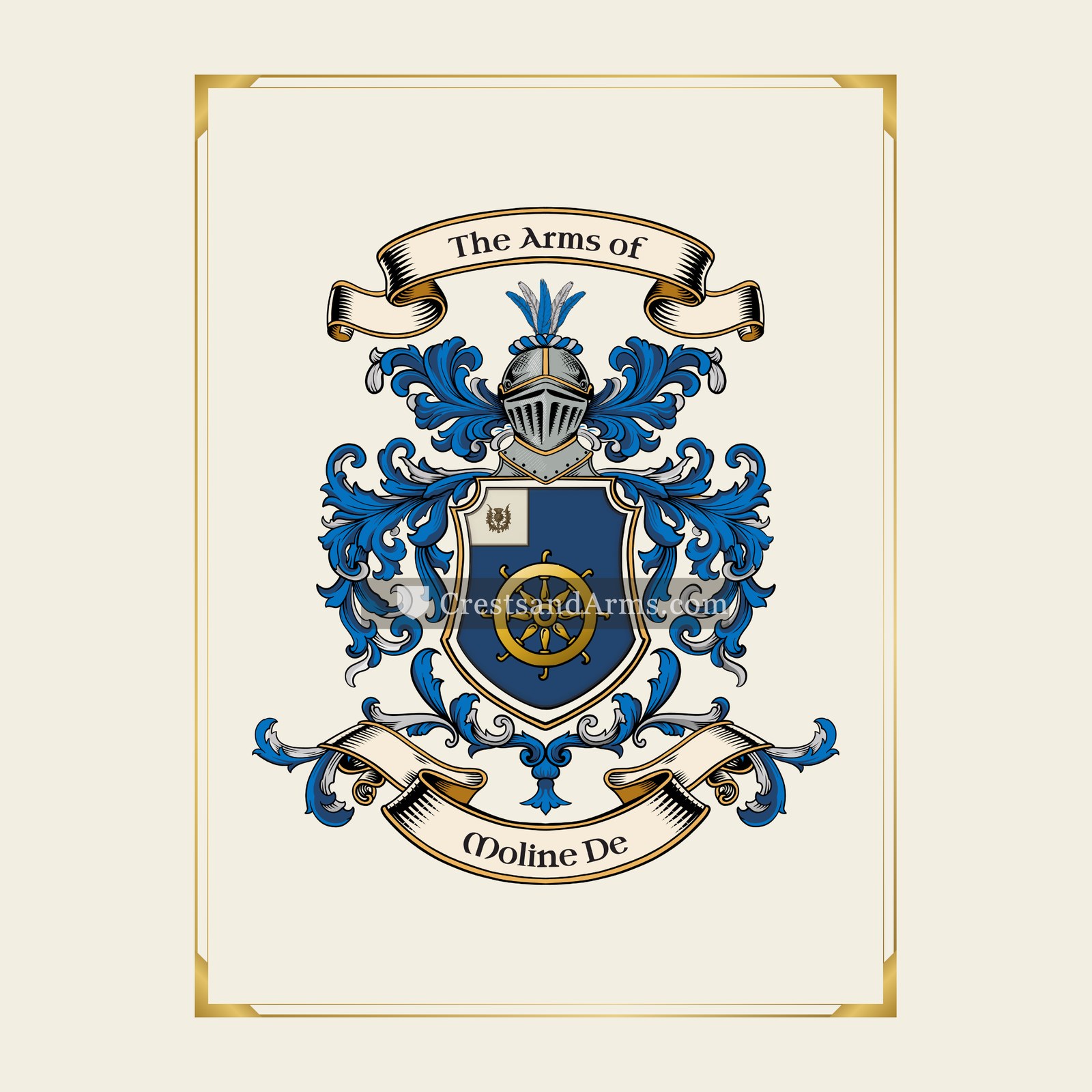With gold border