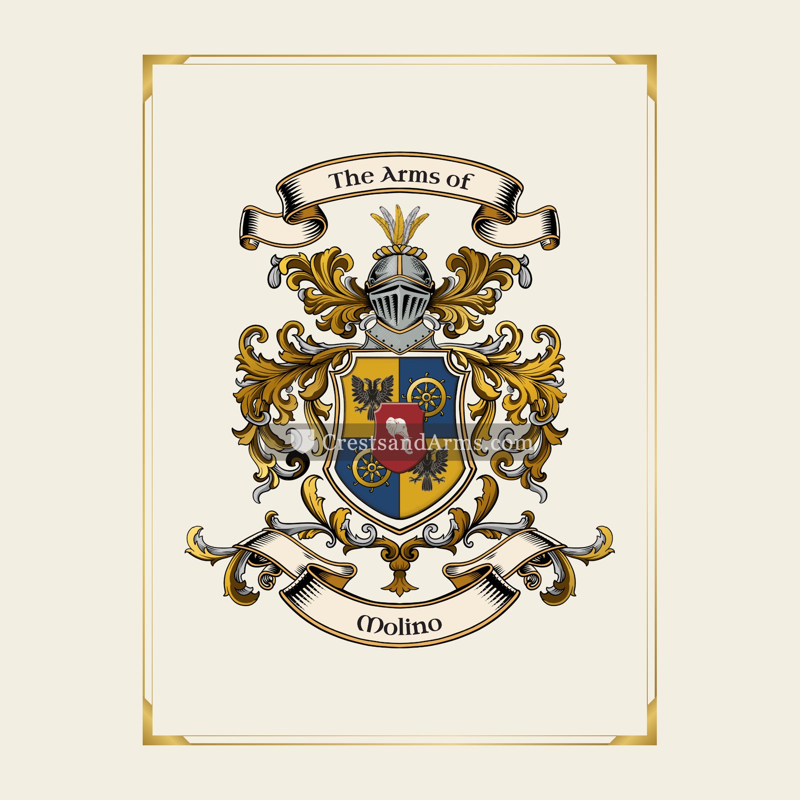 With gold border