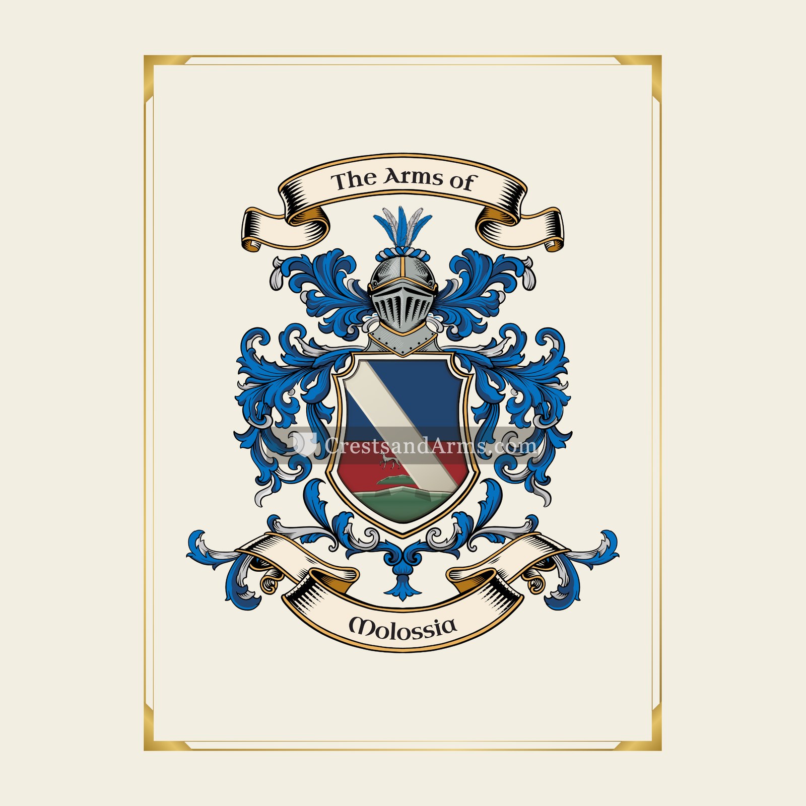 With gold border