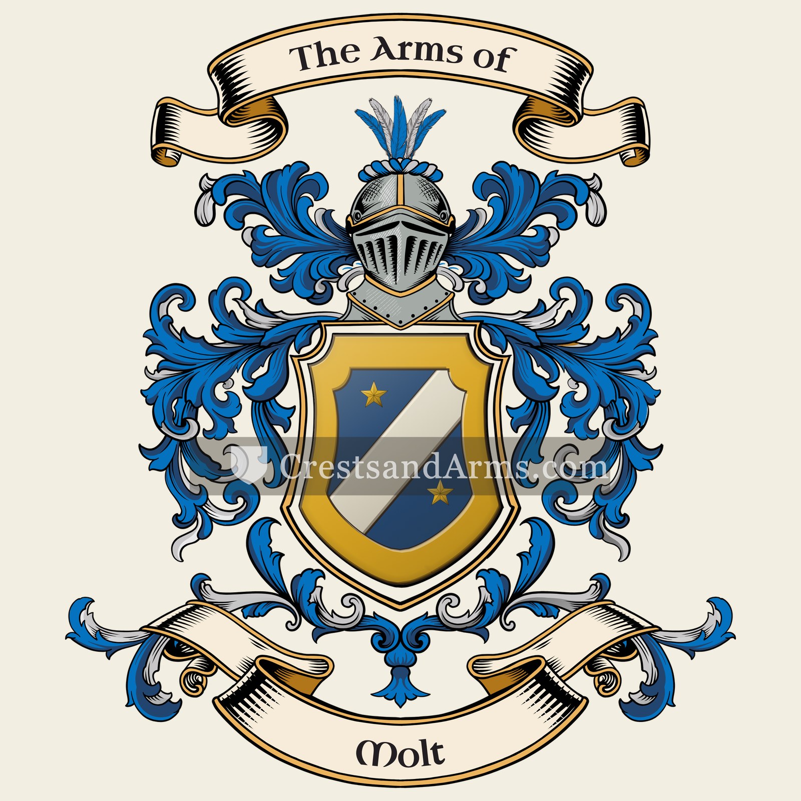 The Molt coat of arms, drawn from the recorded blazon