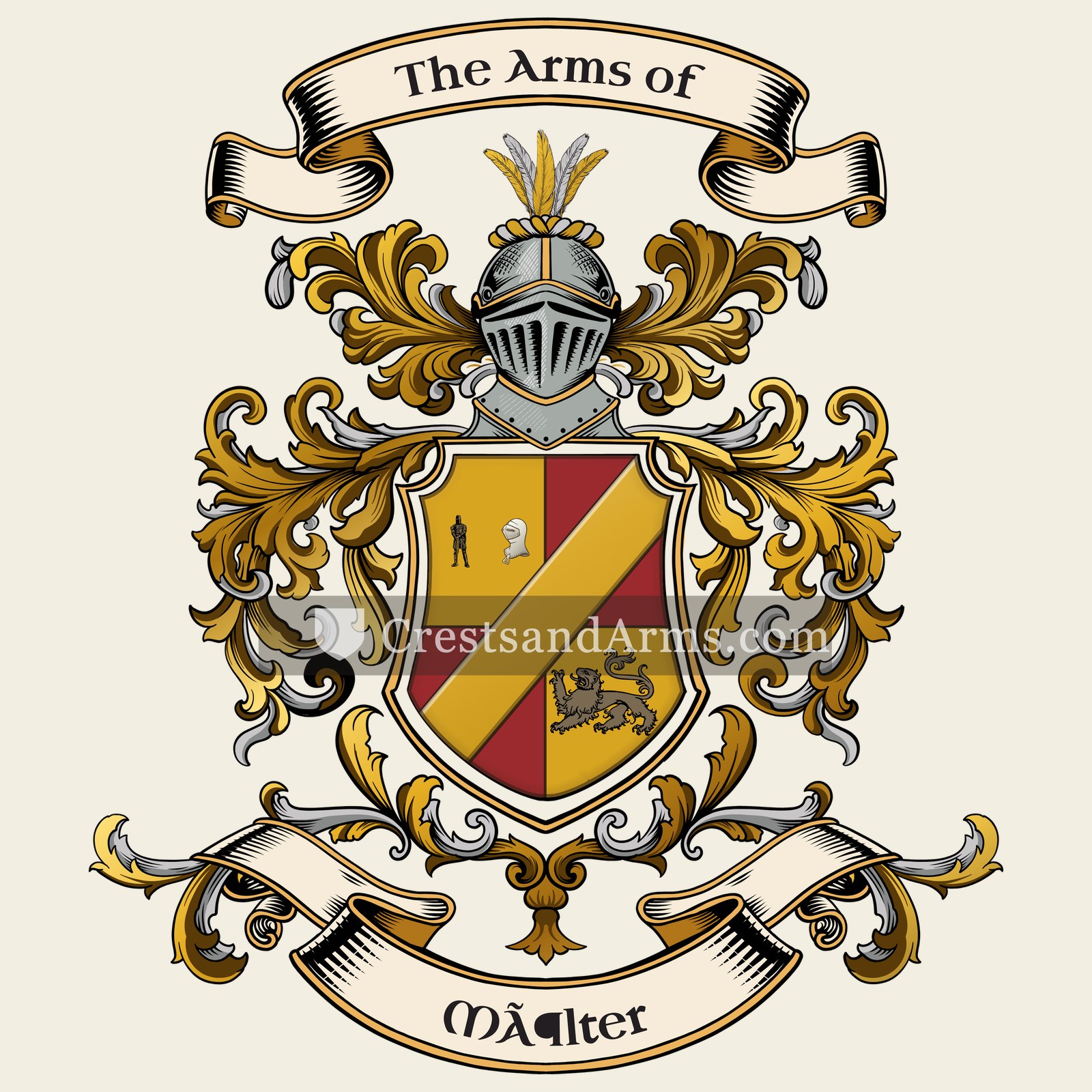 The Mölter coat of arms, drawn from the recorded blazon