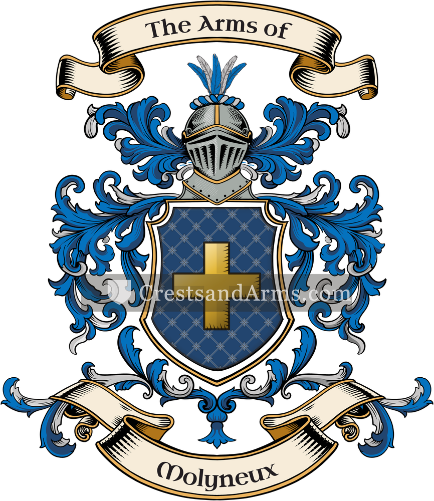 The Molyneux coat of arms, drawn from the recorded blazon