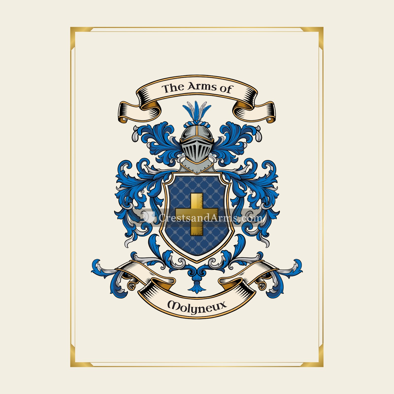 With gold border