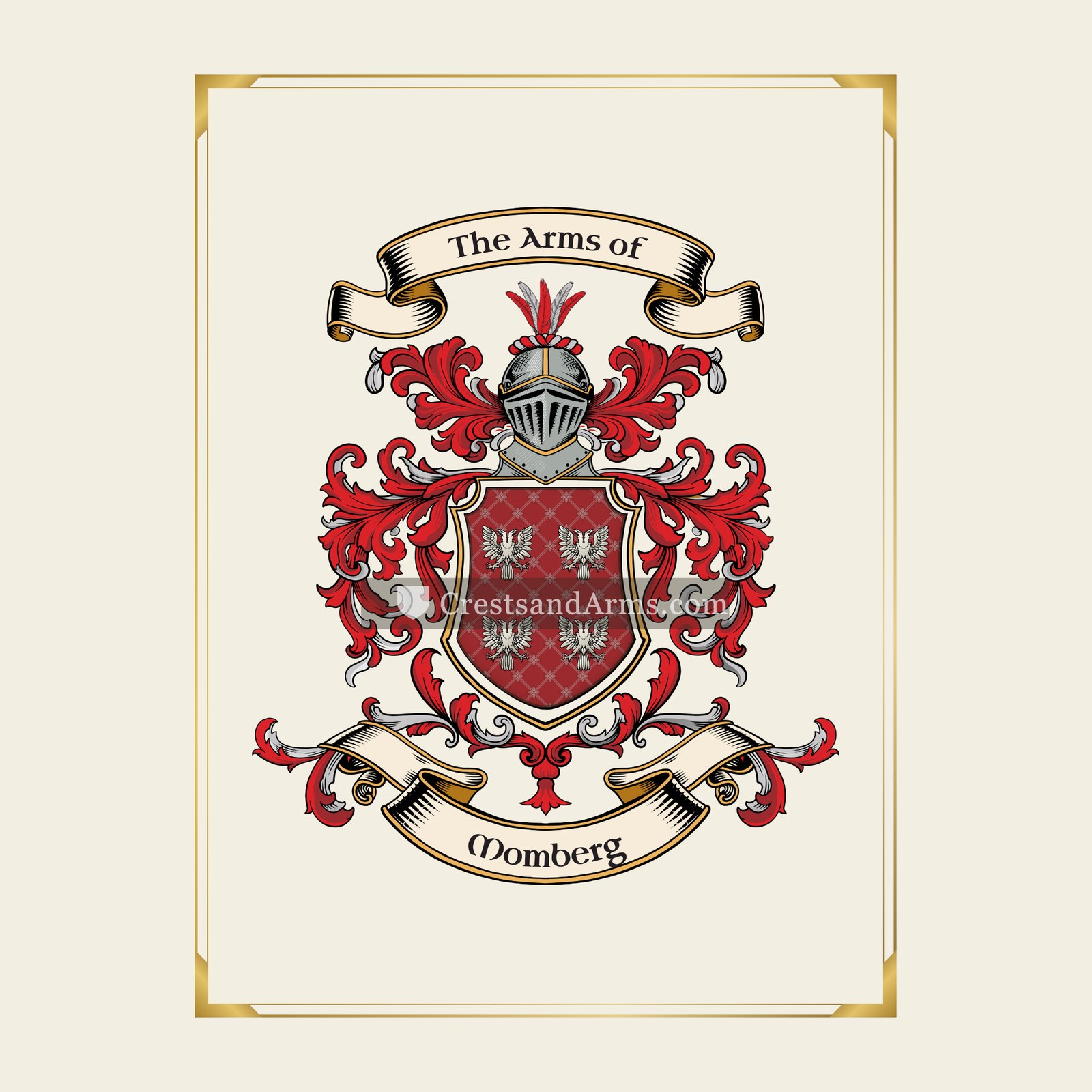 With gold border