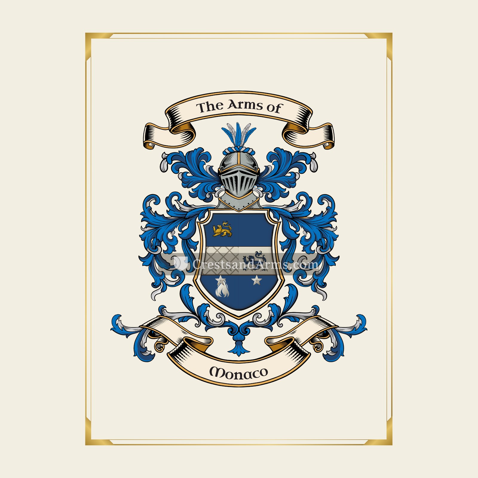 With gold border