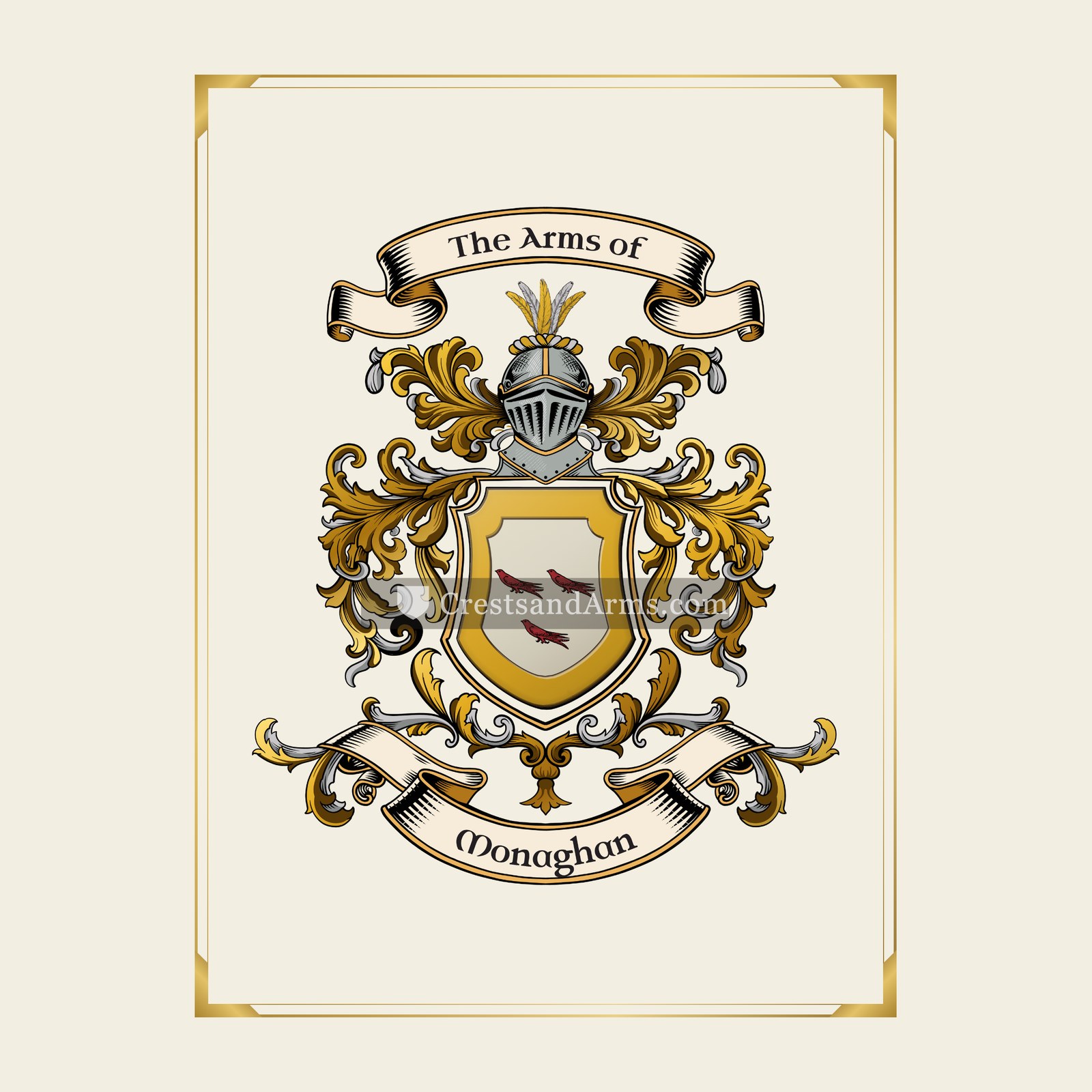 With gold border