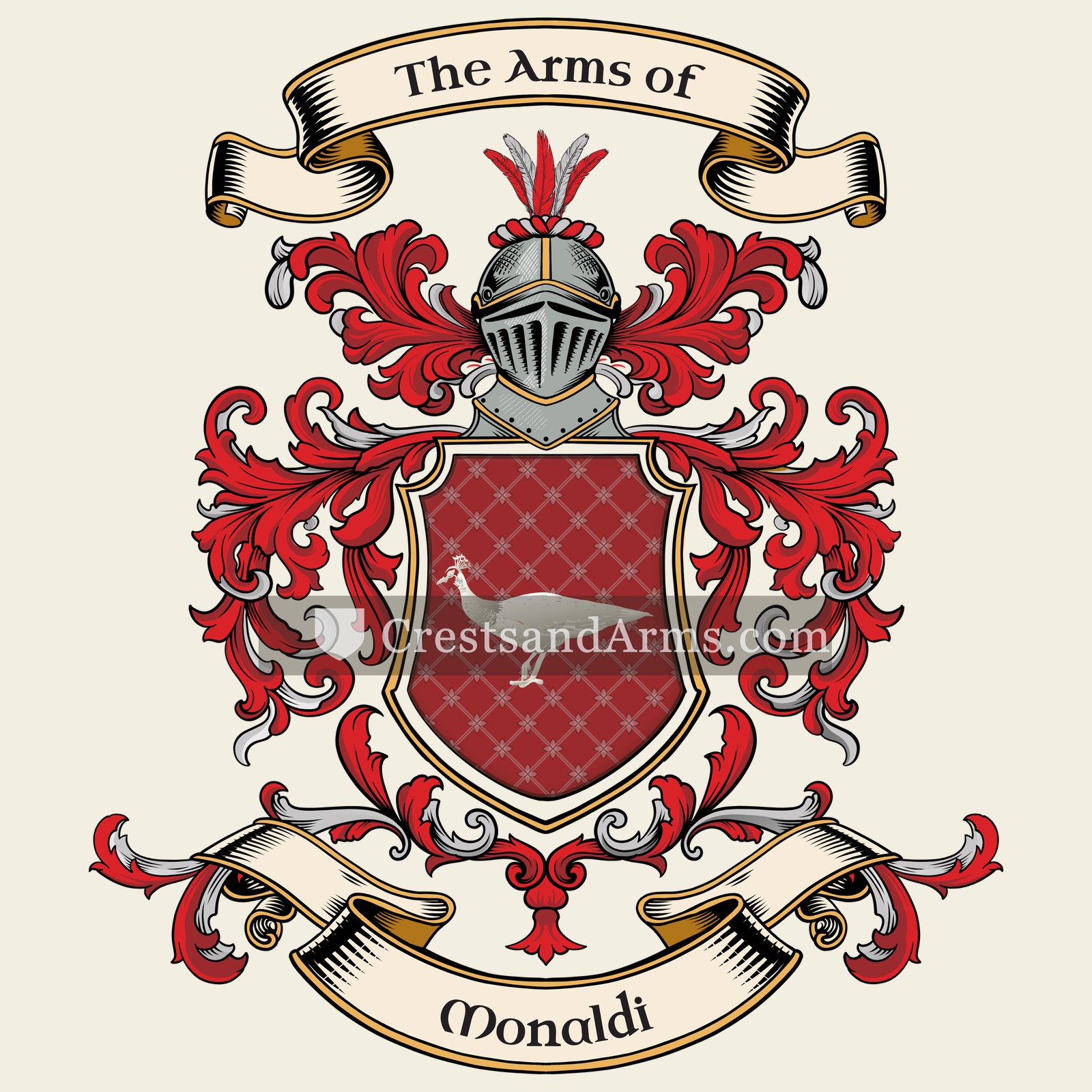 The Monaldi coat of arms, drawn from the recorded blazon