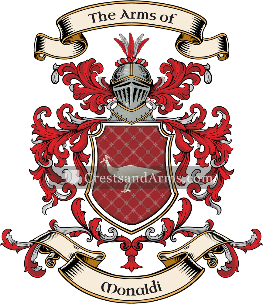 The Monaldi coat of arms, drawn from the recorded blazon
