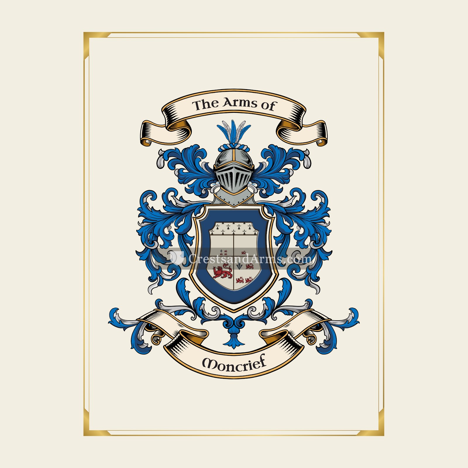With gold border