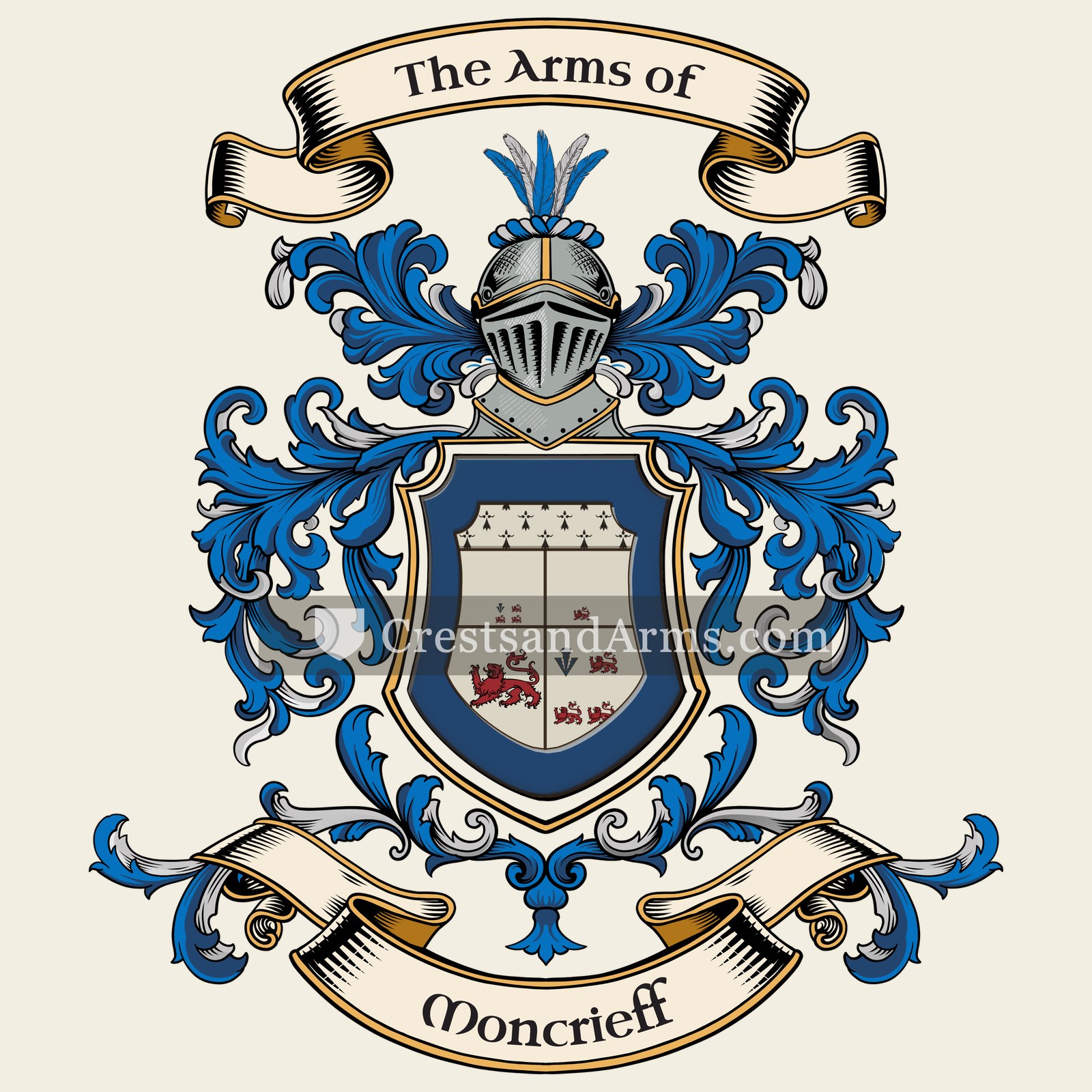 The Moncrieff coat of arms, drawn from the recorded blazon