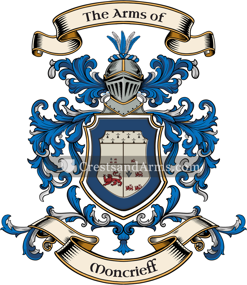 The Moncrieff coat of arms, drawn from the recorded blazon