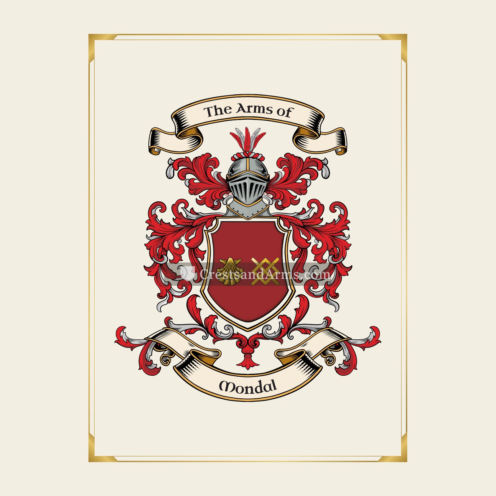 With gold border