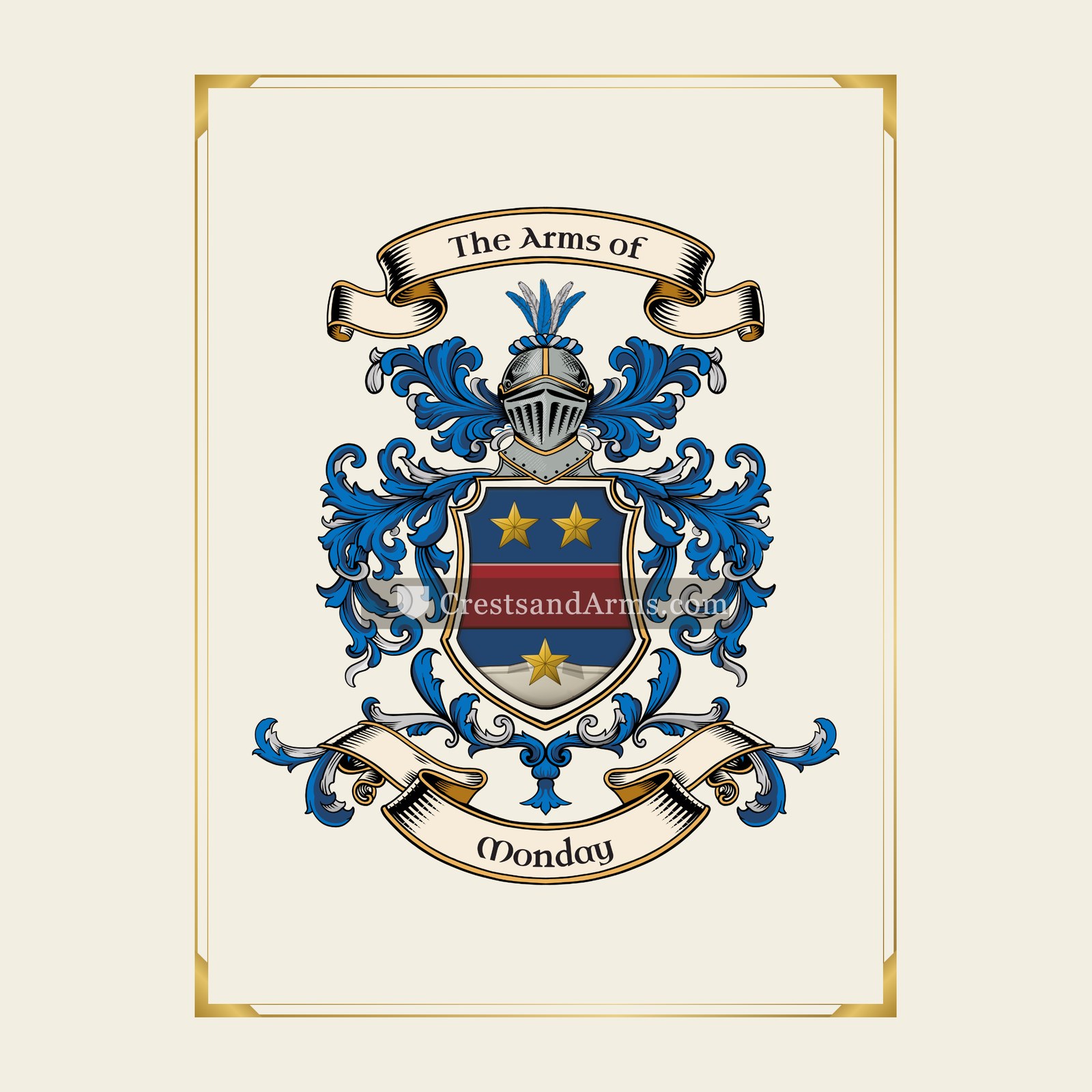 With gold border