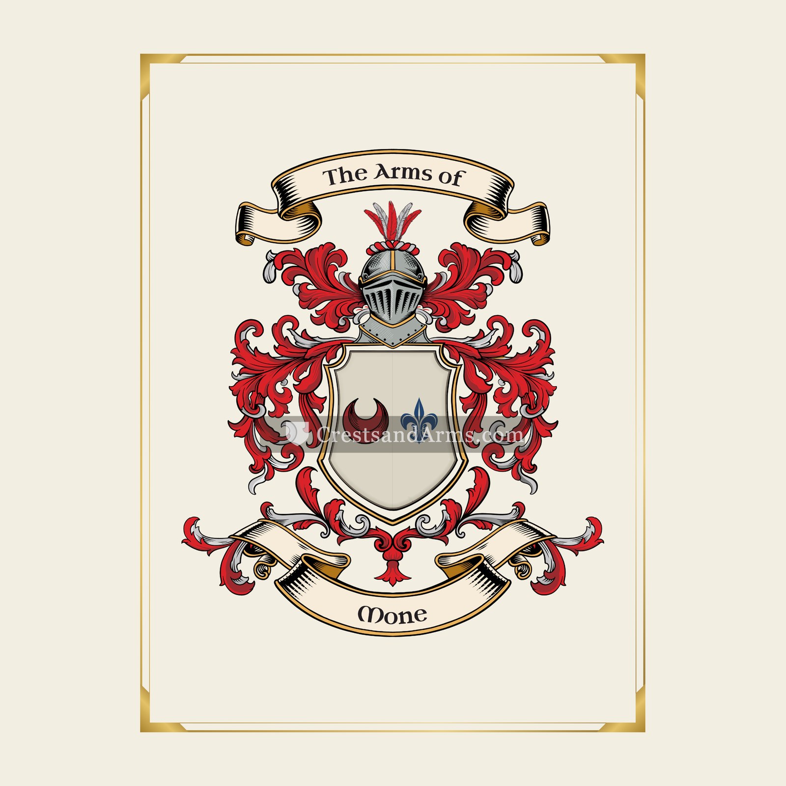 With gold border