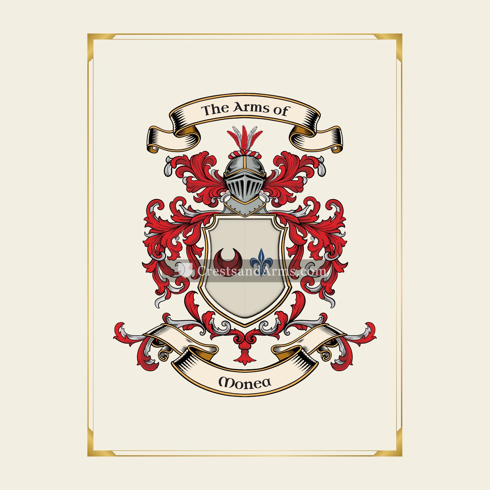 With gold border