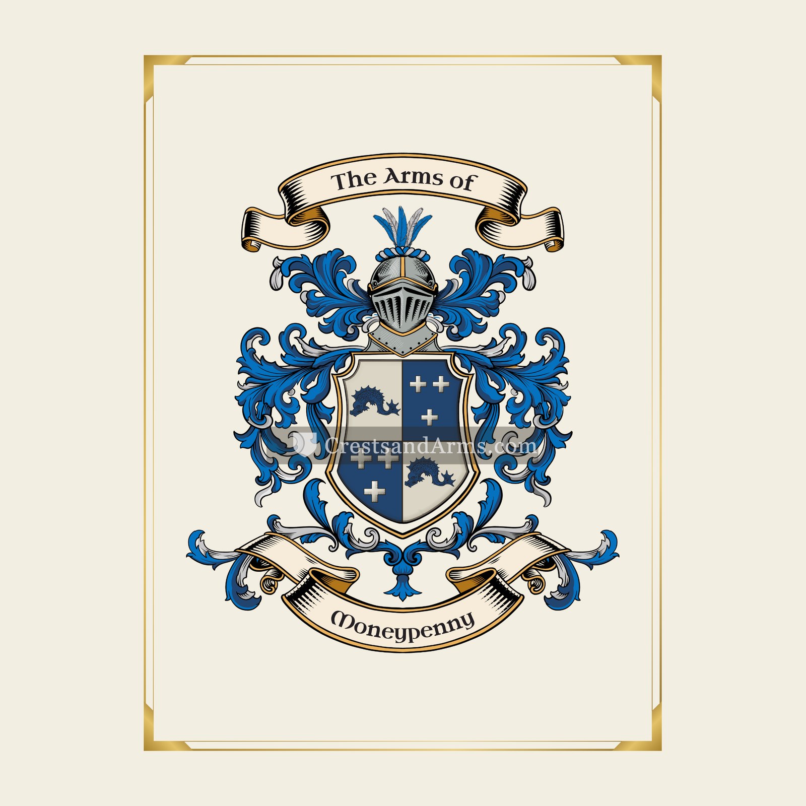 With gold border