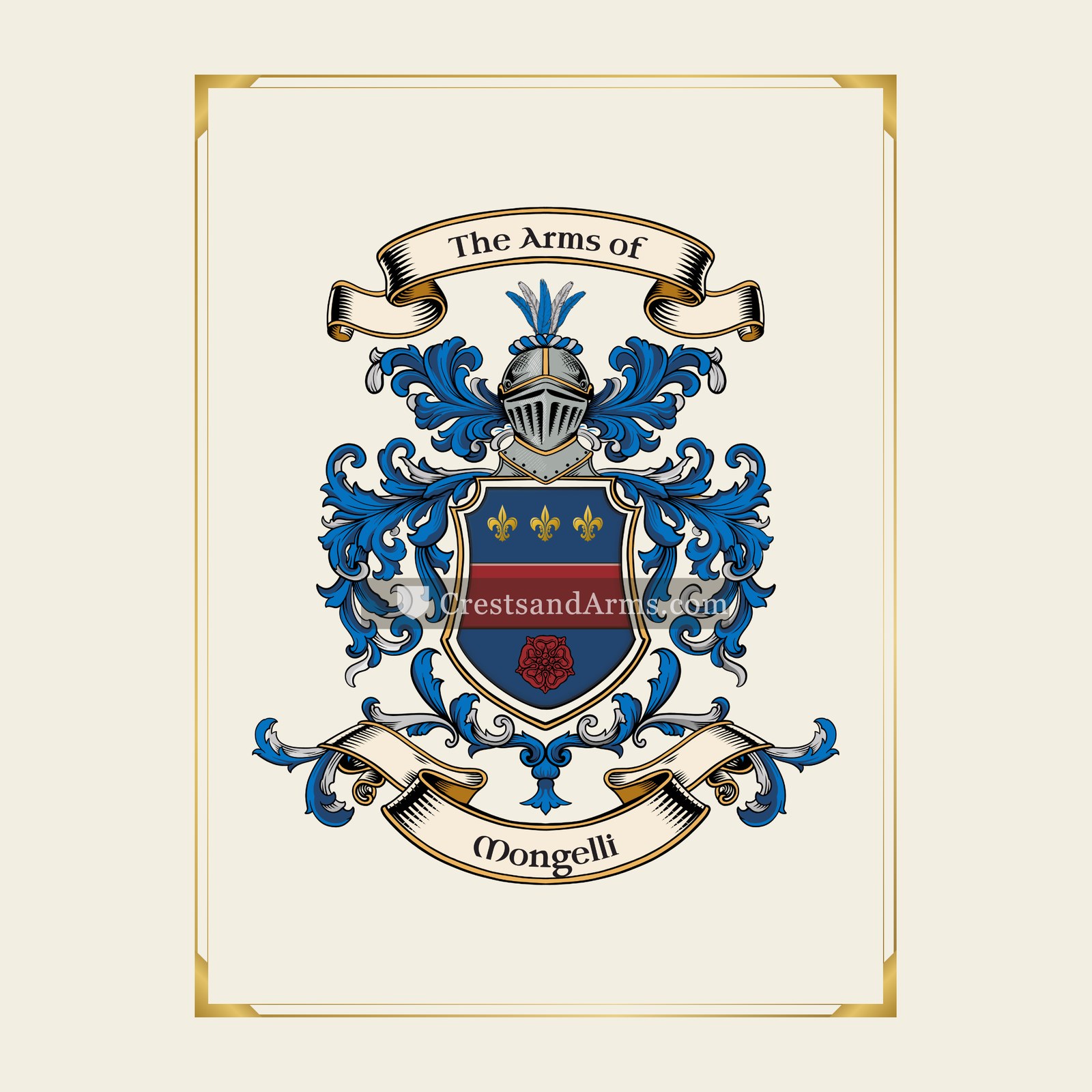 With gold border