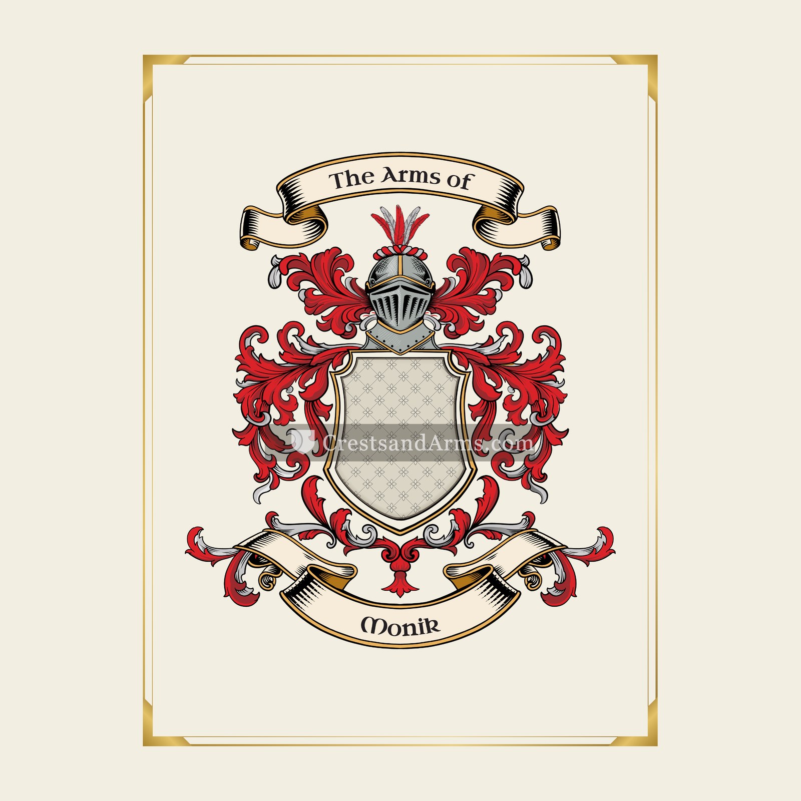 With gold border