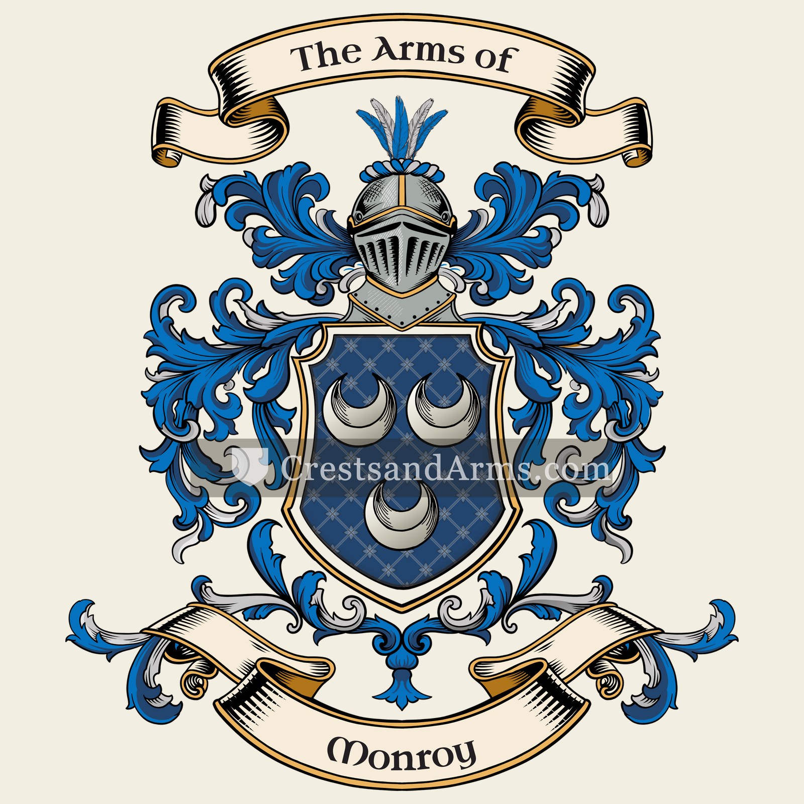 The Monroy coat of arms, drawn from the recorded blazon