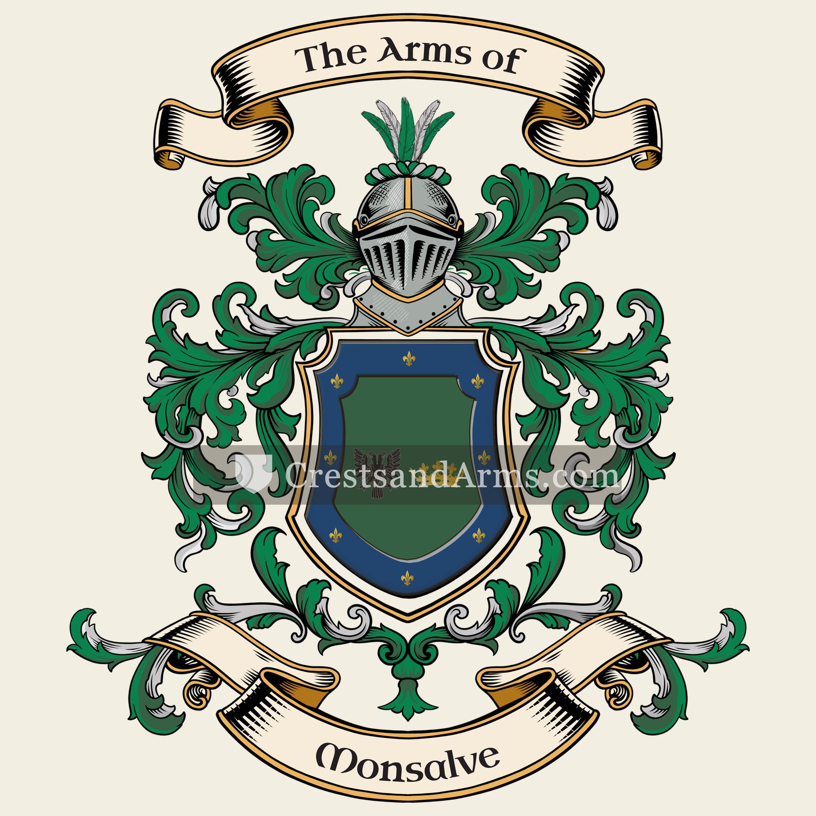 The Monsalve coat of arms, drawn from the recorded blazon