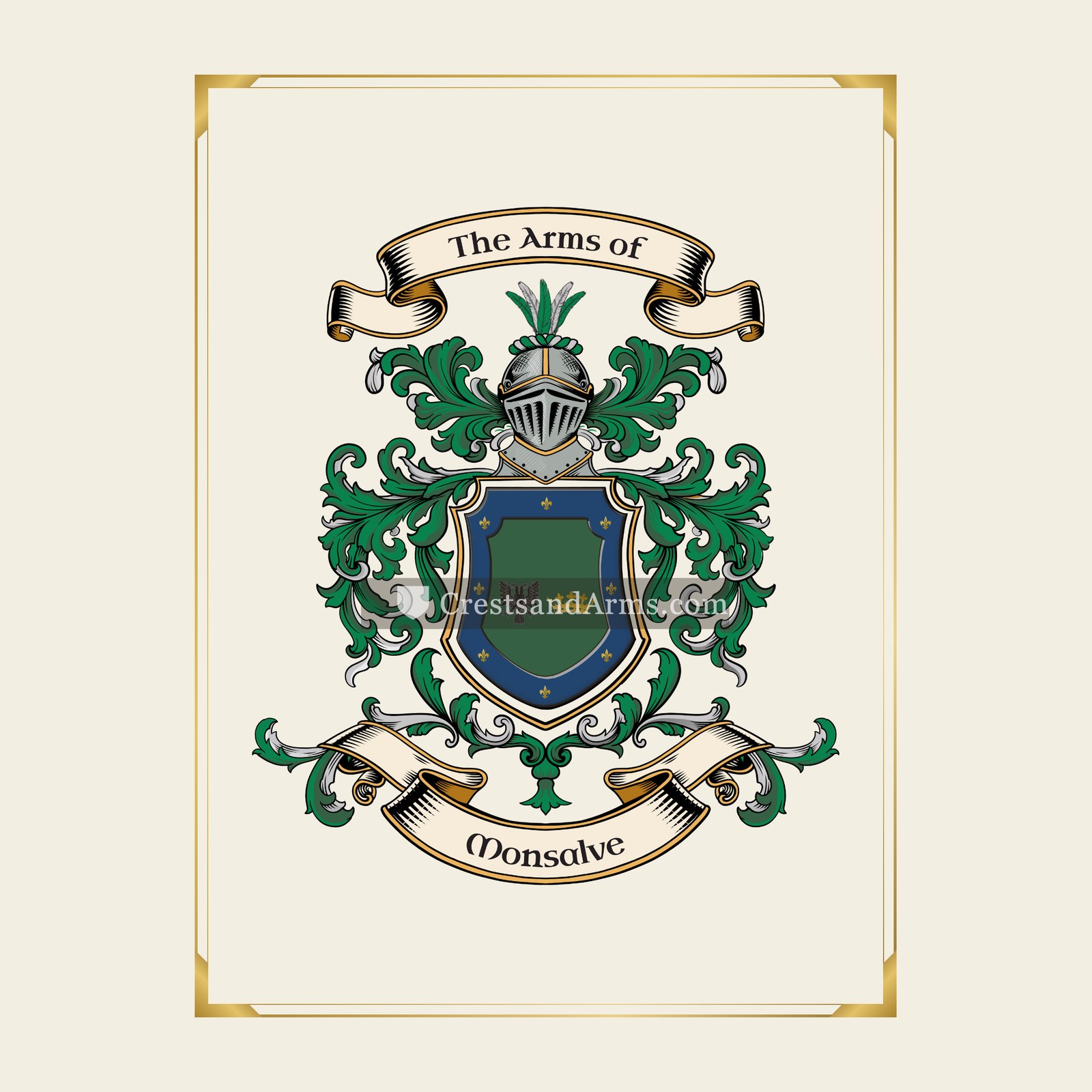 With gold border