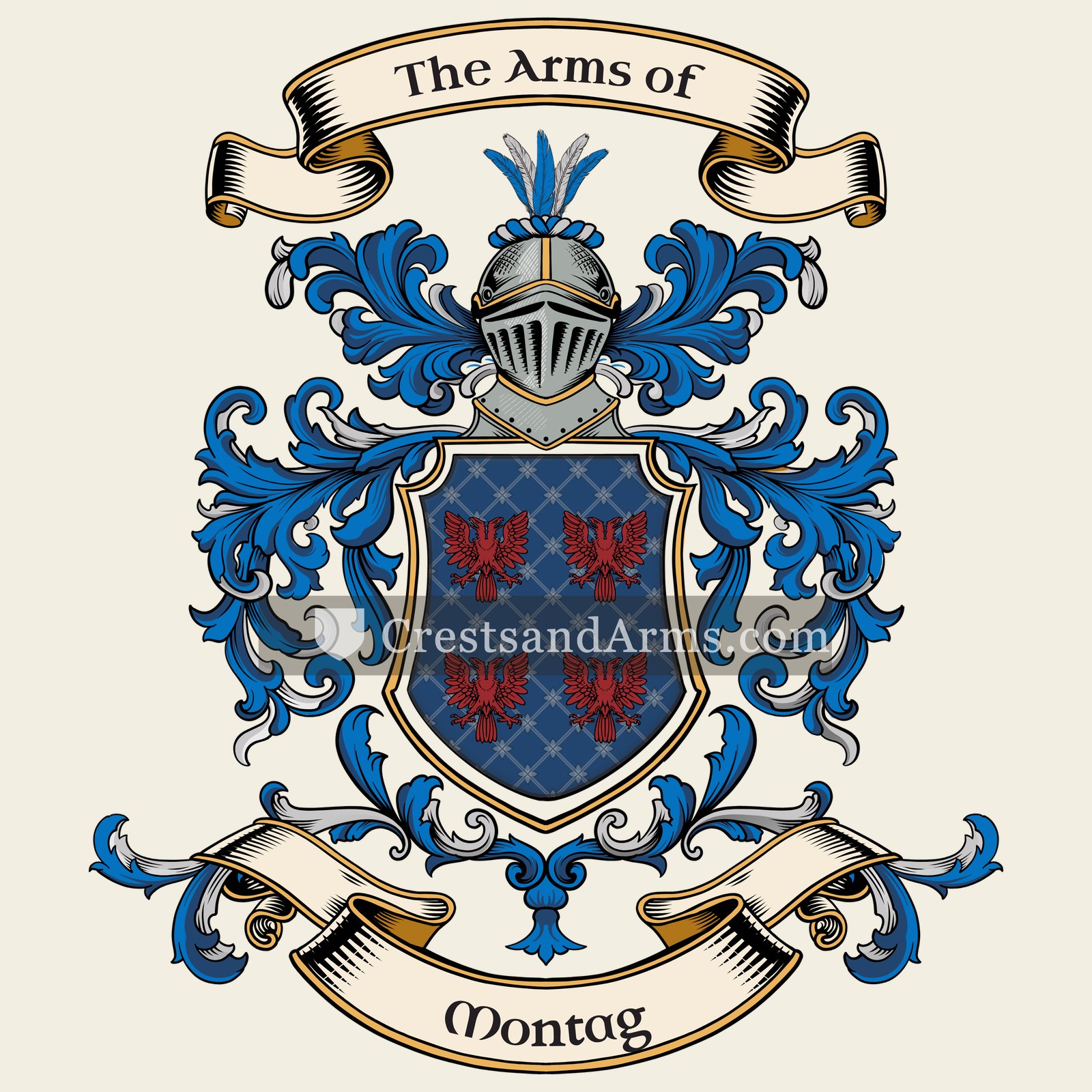 The Montag coat of arms, drawn from the recorded blazon