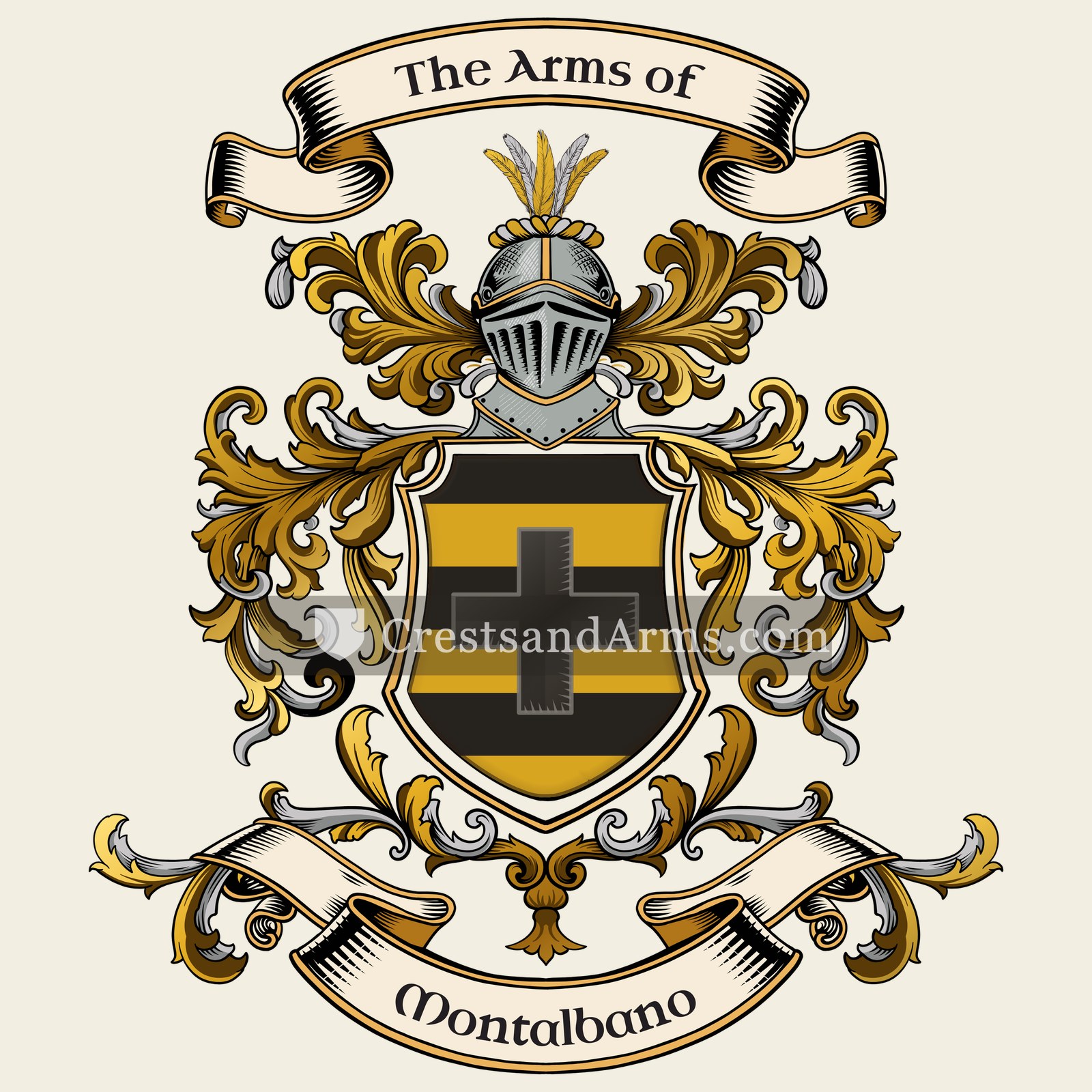 The Montalbano coat of arms, drawn from the recorded blazon