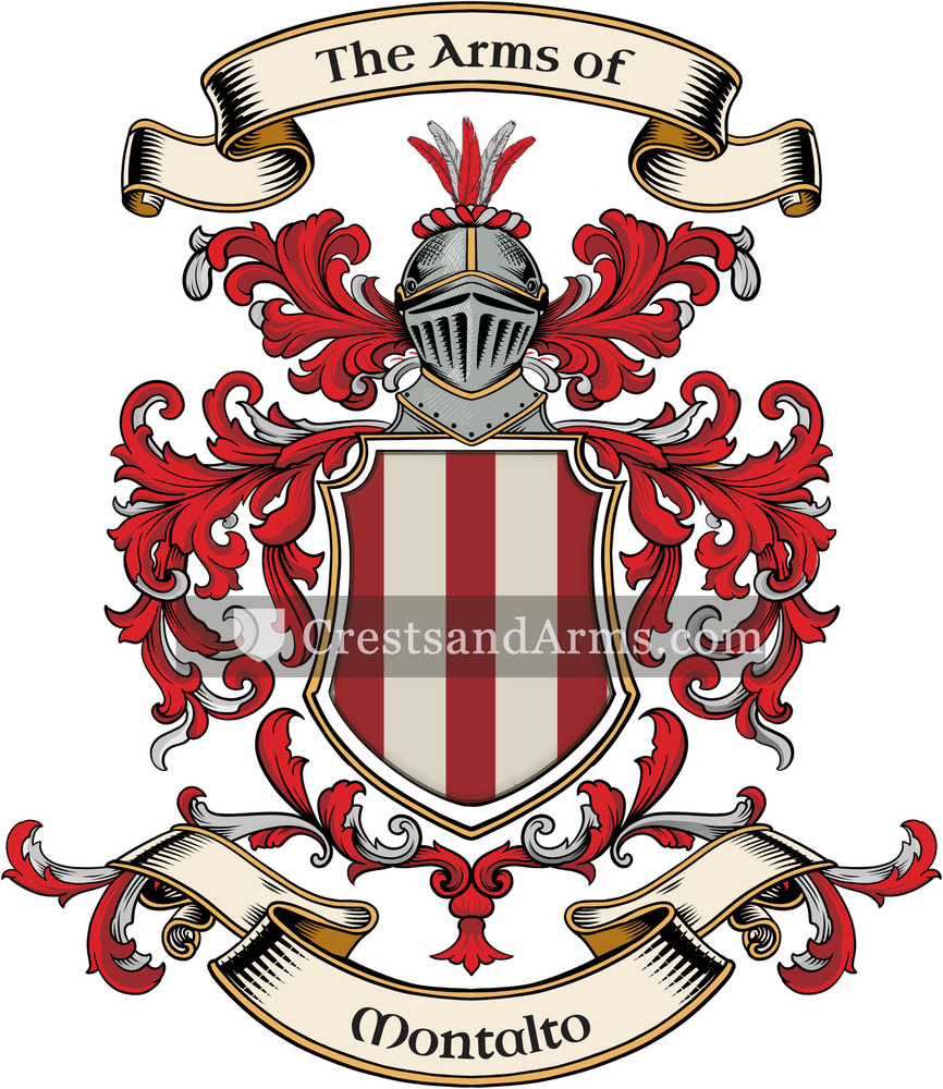The Montalto coat of arms, drawn from the recorded blazon
