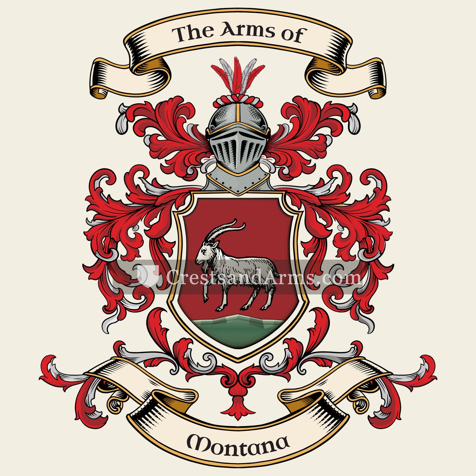 The Montana coat of arms, drawn from the recorded blazon