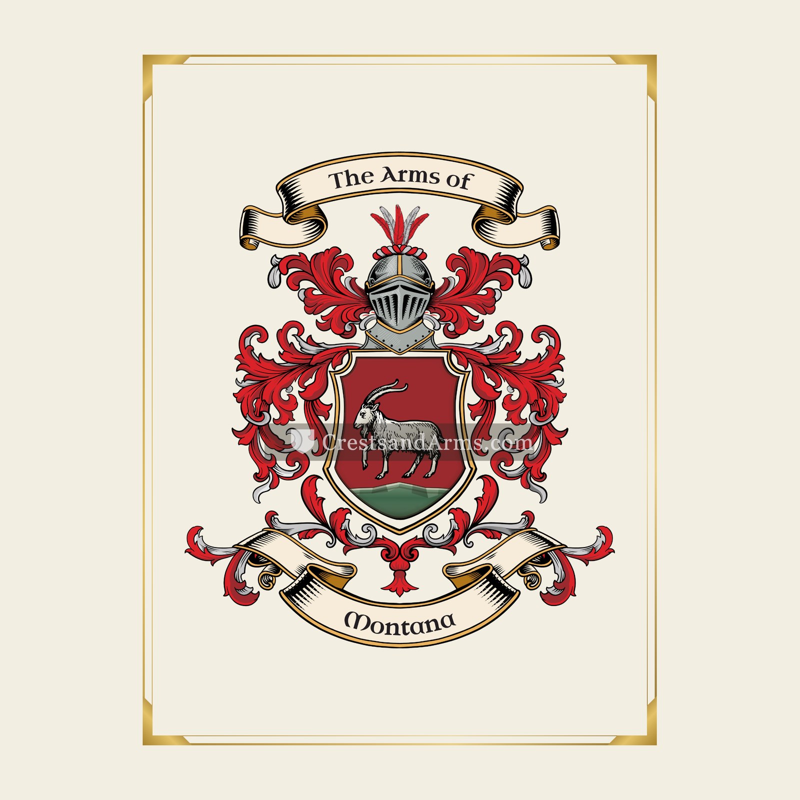 With gold border
