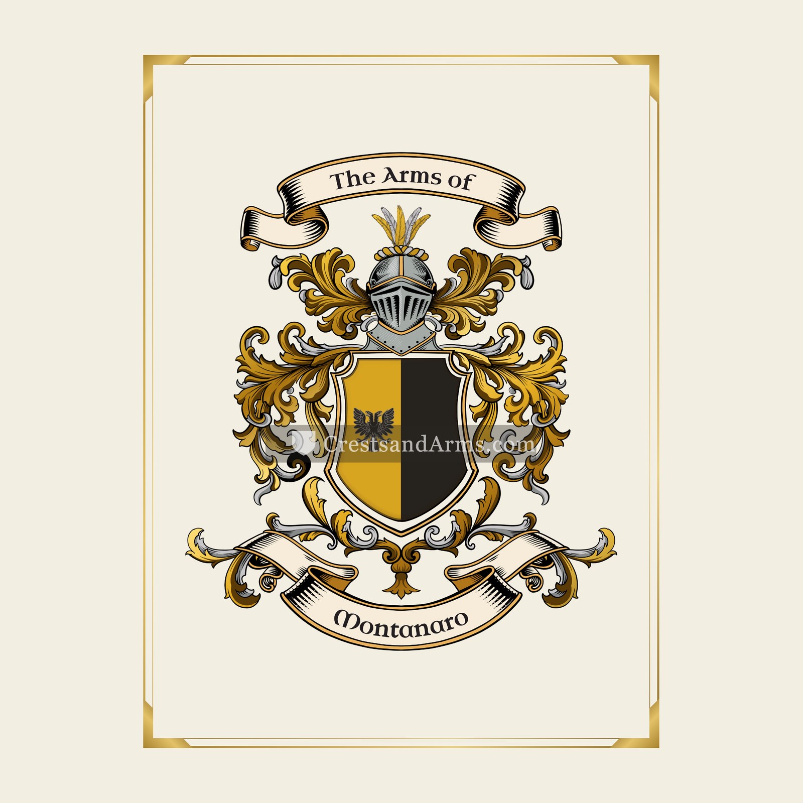 With gold border